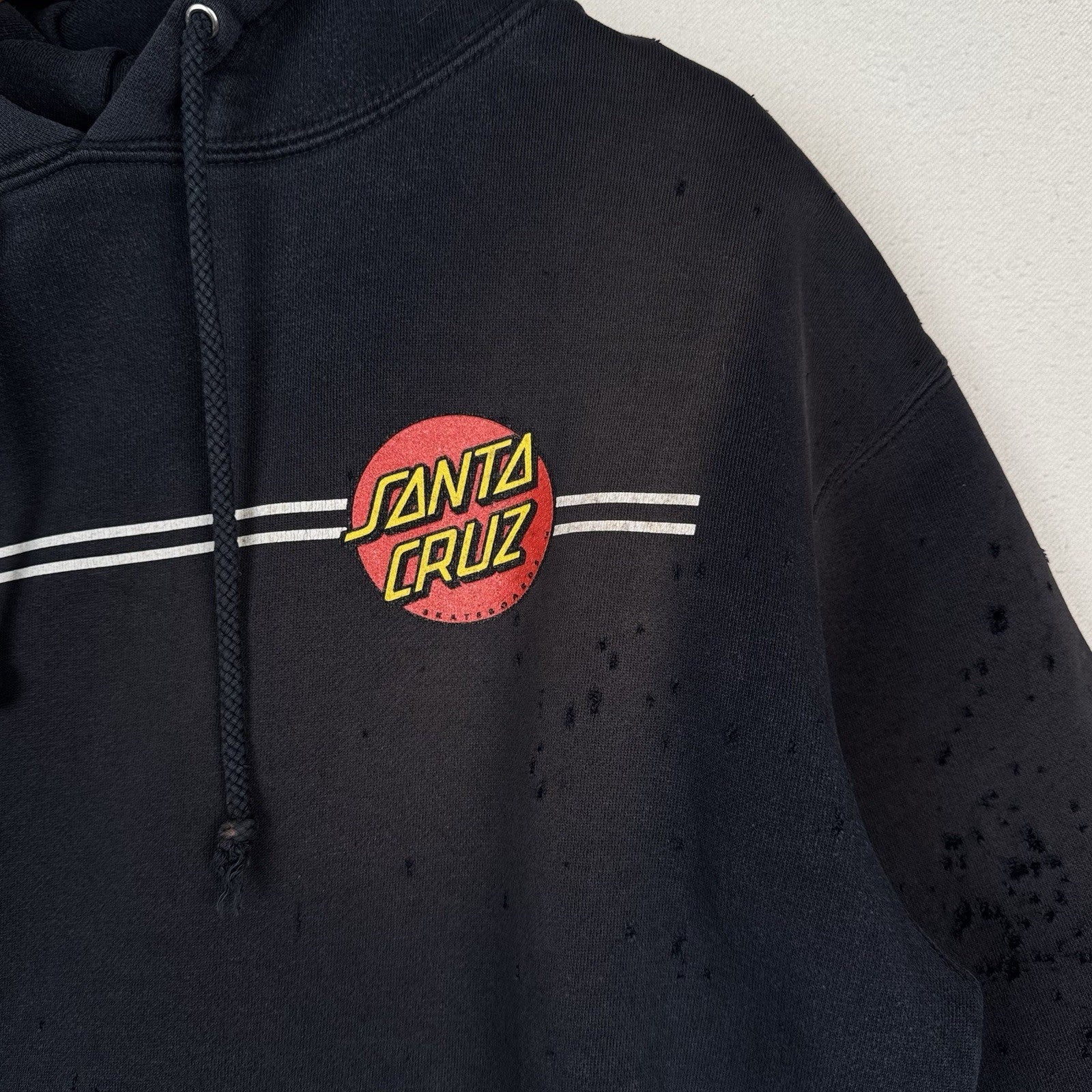 Santa Cruz Skateboards Classic Dot Hoodie Men’s M Blue Sweatshirt *Distressed