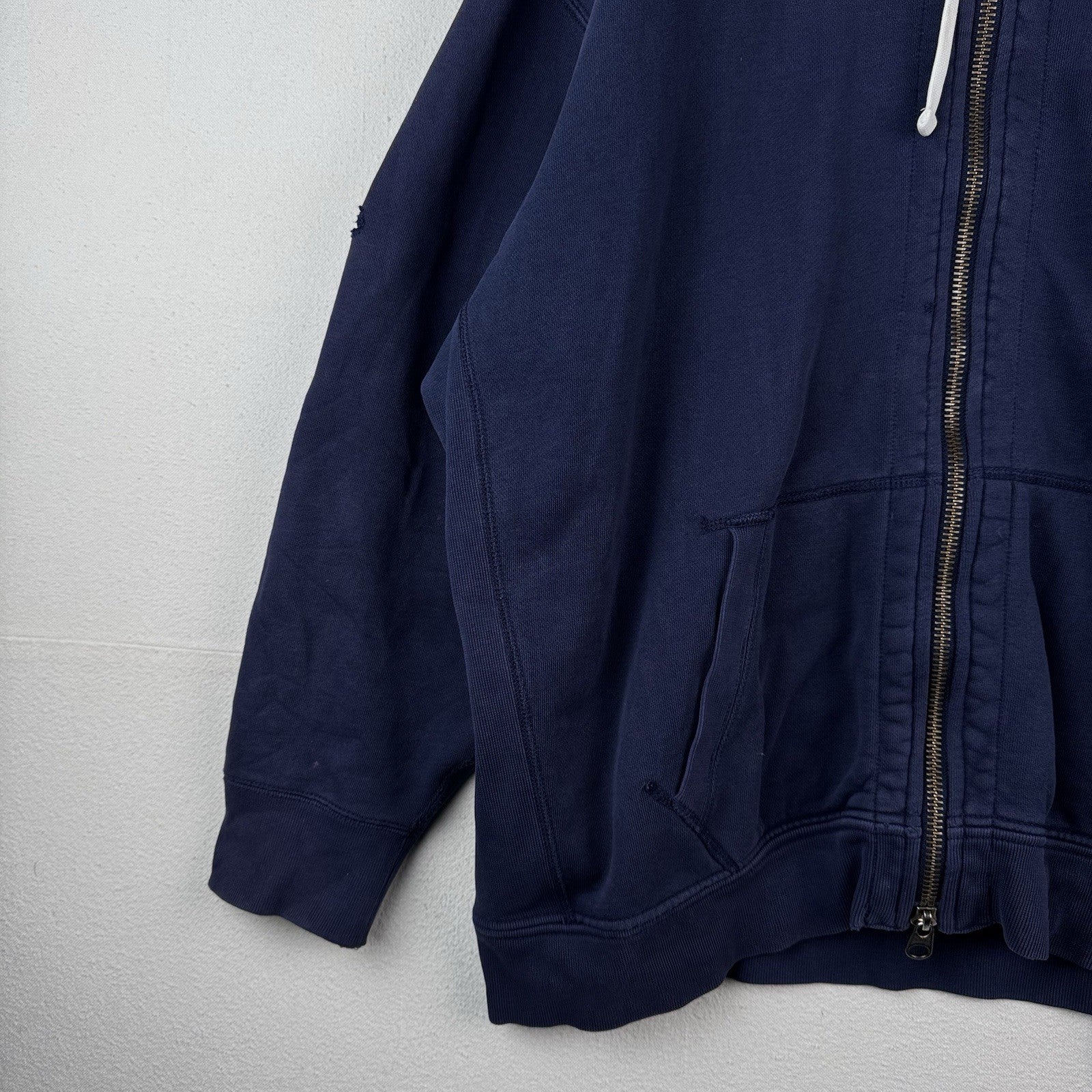 Vintage Ralph Lauren Hoodie Men’s 4XL Navy Blue Sweatshirt Full Double Zipper