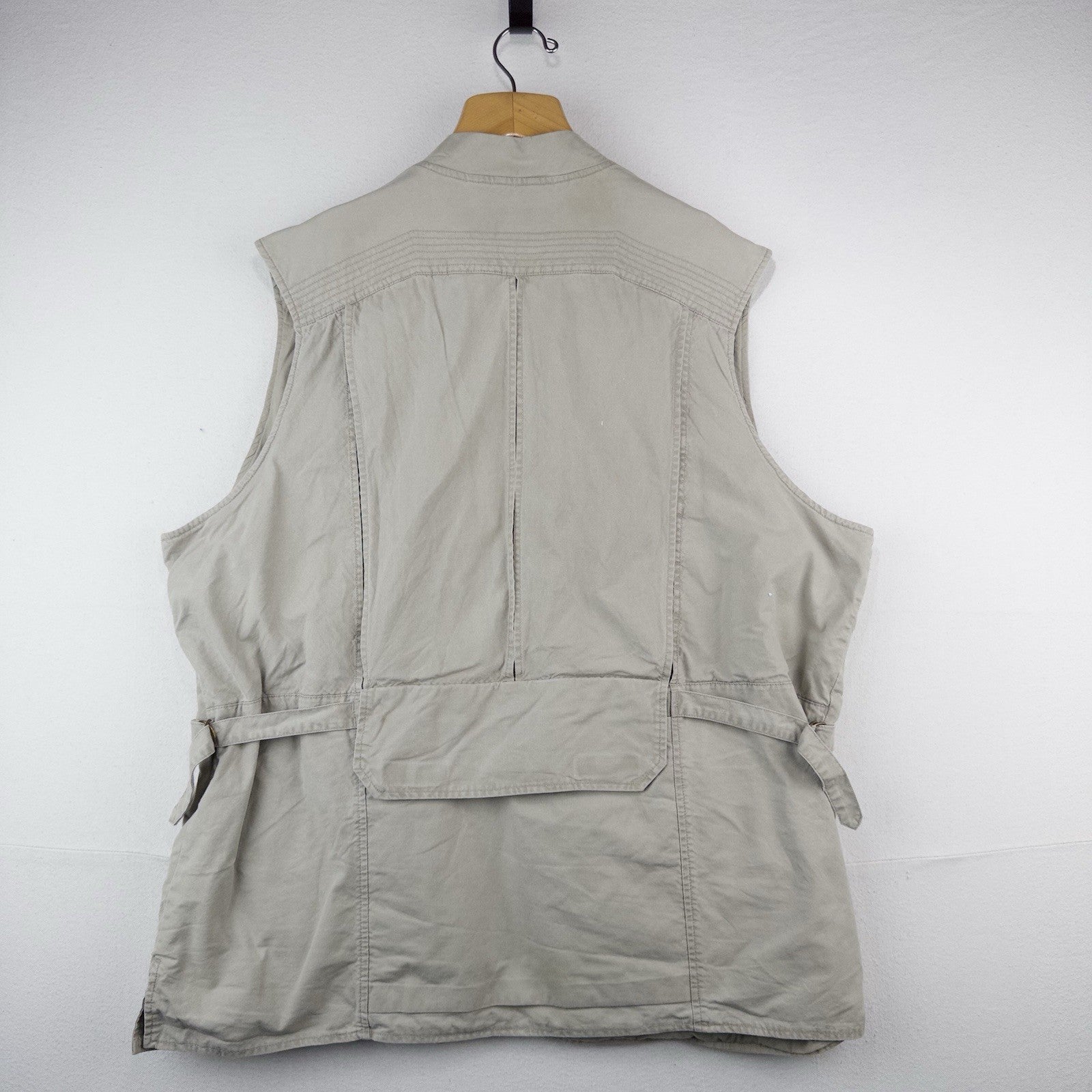 90’s Vtg Eddie Bauer Vest Men’s 2XLT Beige Fishing Jacket Hunting Cargo *Read