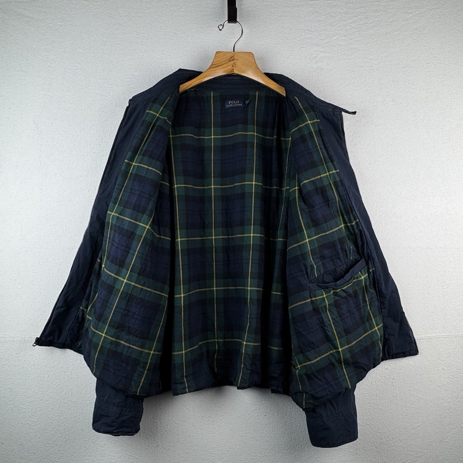 Polo Ralph Lauren Bi-Swing Flannel Lined Jacket Mens 4XB Blue Harrington Bomber