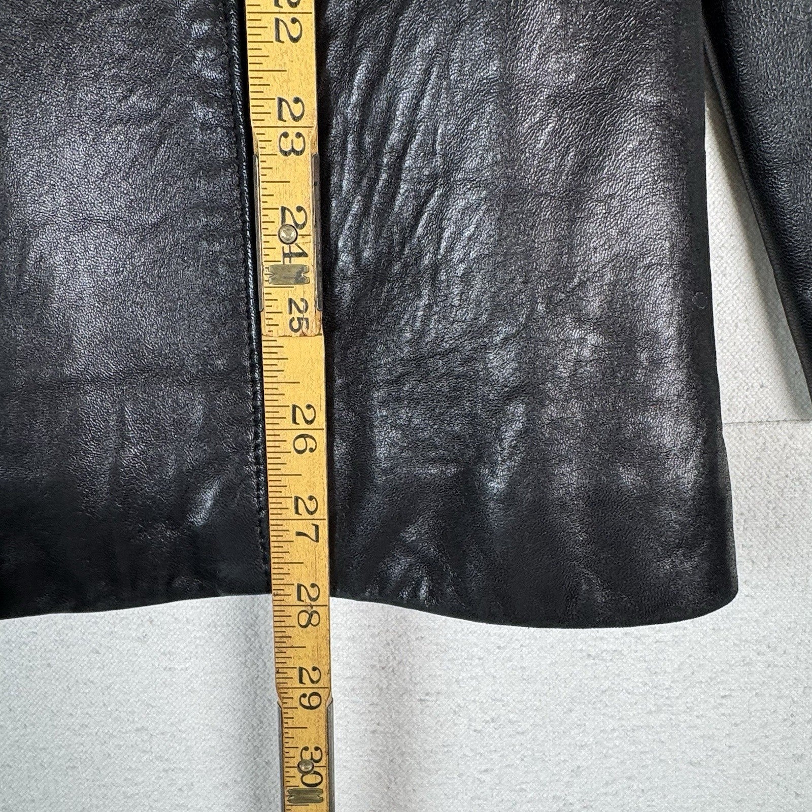 Oscar Leopold Women's Black Calf Leather Jacket  - Large