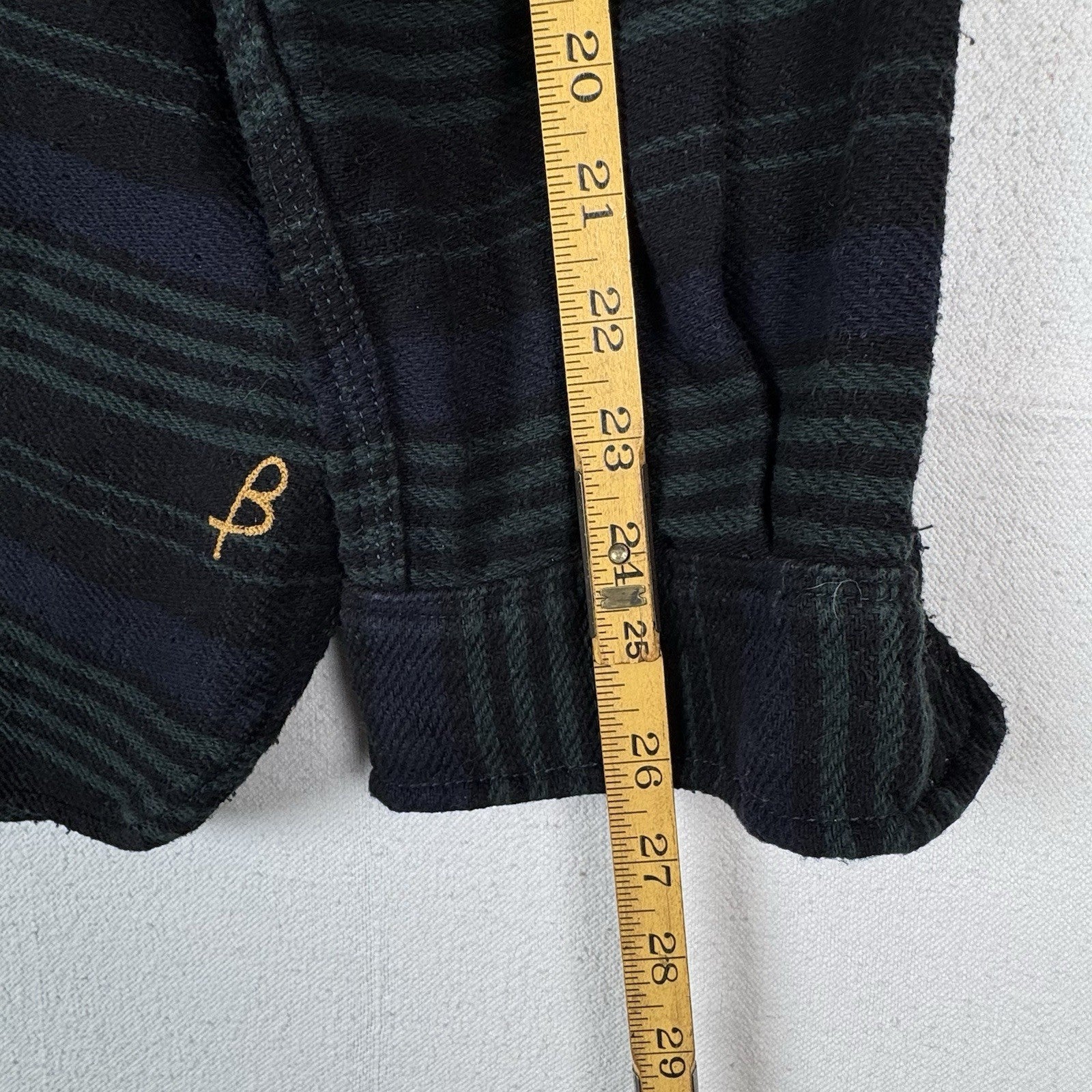 Birdwell Beach Britches Men's 2XL Flannel Cotton L/S Shirt Navy Green Plaid