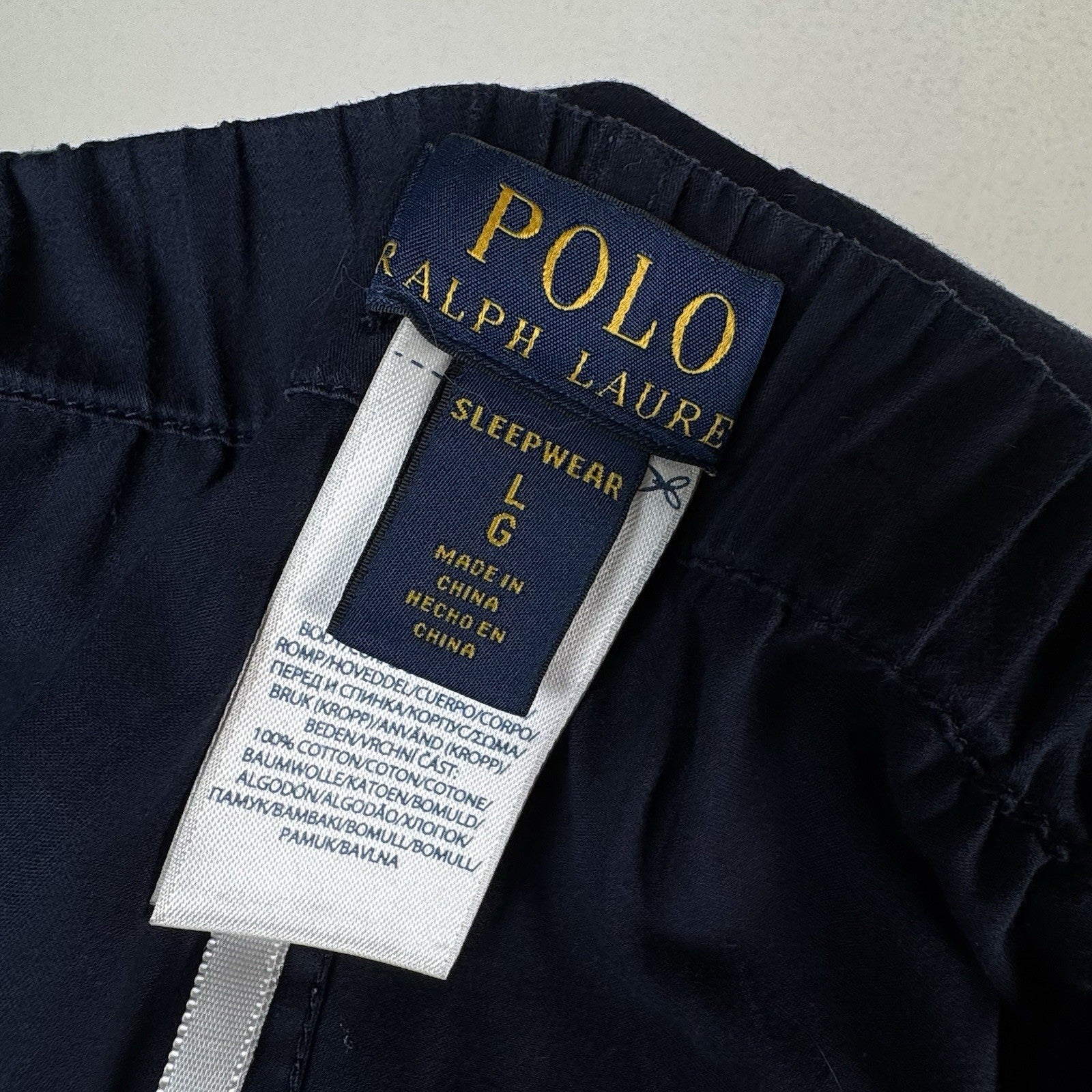 Polo Ralph Lauren Men's Large Pajama Lounge Set Long Sleeve 100% Cotton Blue