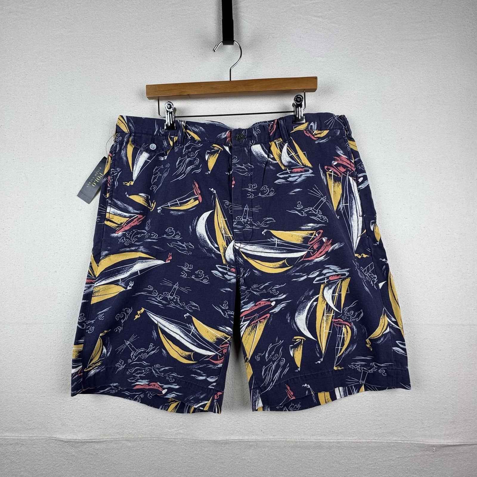 NWT Polo Ralph Lauren Mens Sz 40T Blue Shorts Classic Fit Chino Sailing Nautical