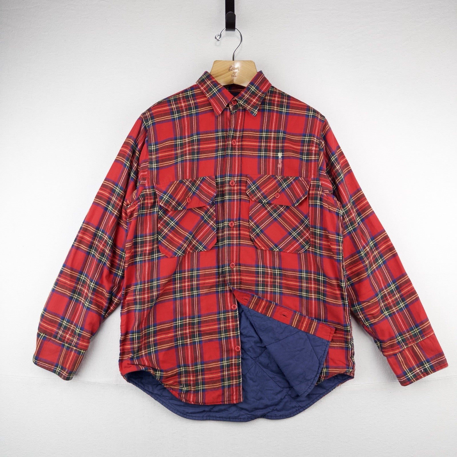 80’s Vtg LL Bean Flannel Lined Jacket Men’s M Red Tartan Plaid Shacket