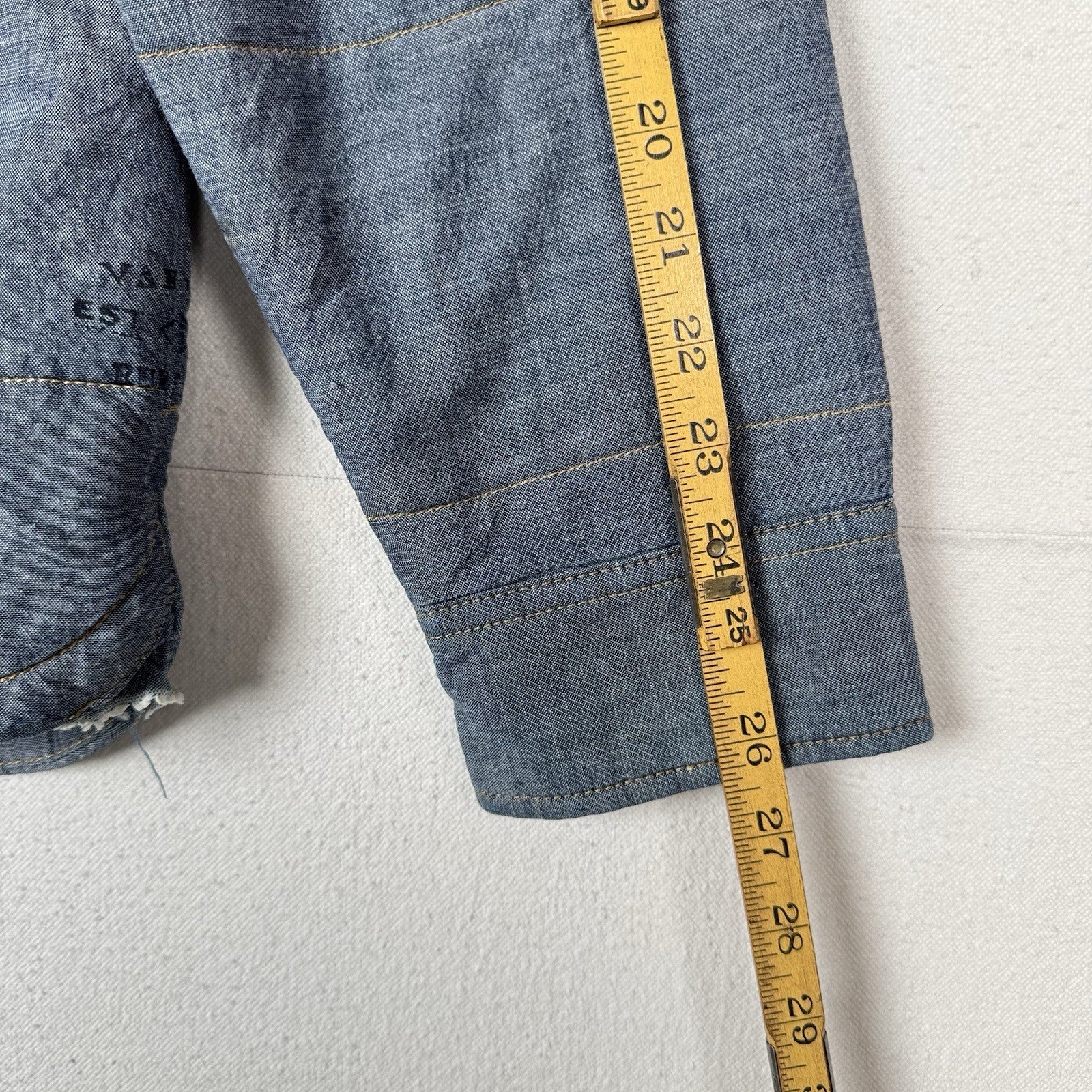 Vans Men’s Medium Denim Puffer Quilted Insulated Jacket Overshirt *Read