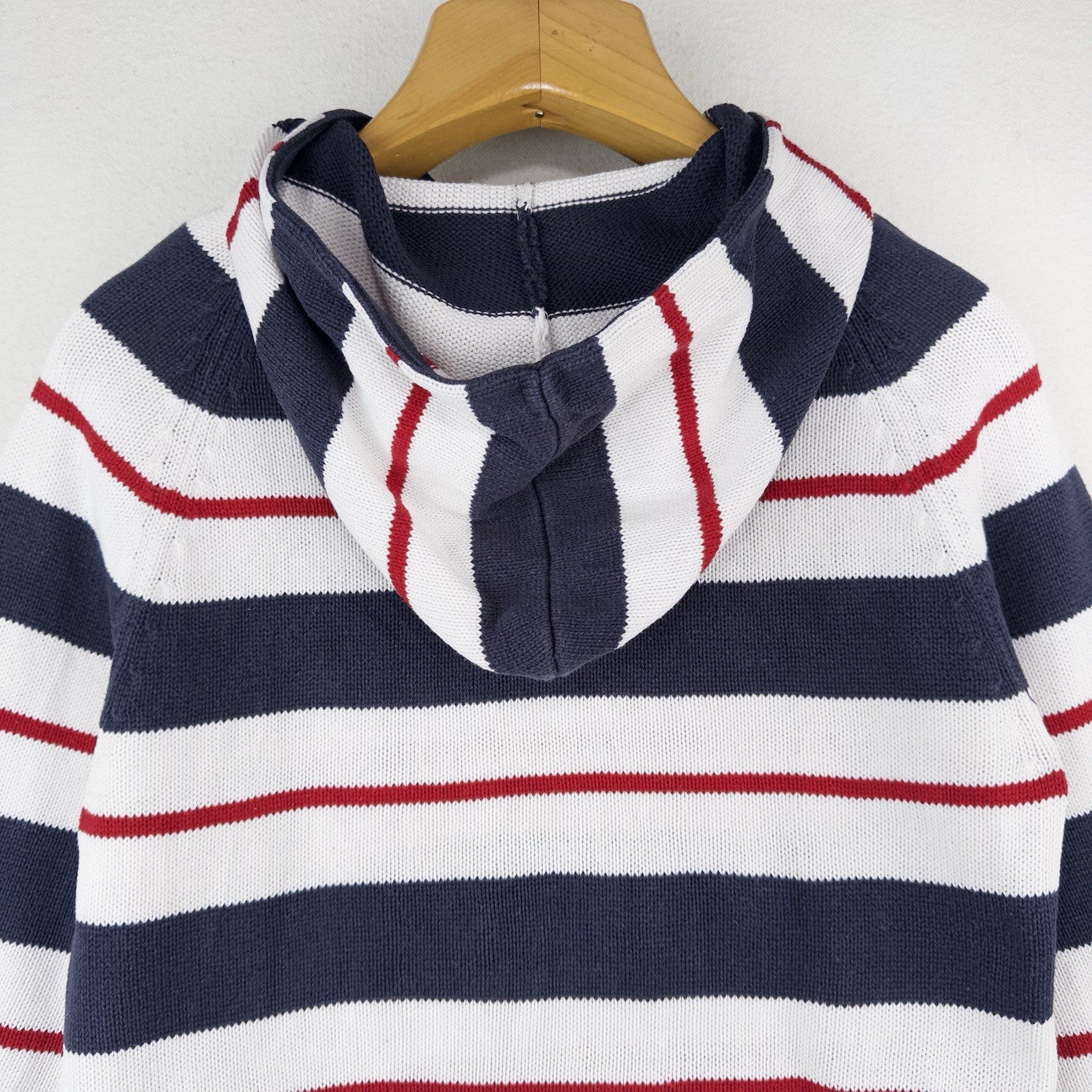 Polo Jeans Co Ralph Lauren Kids Large Naval Striped Knit Hooded Sweater