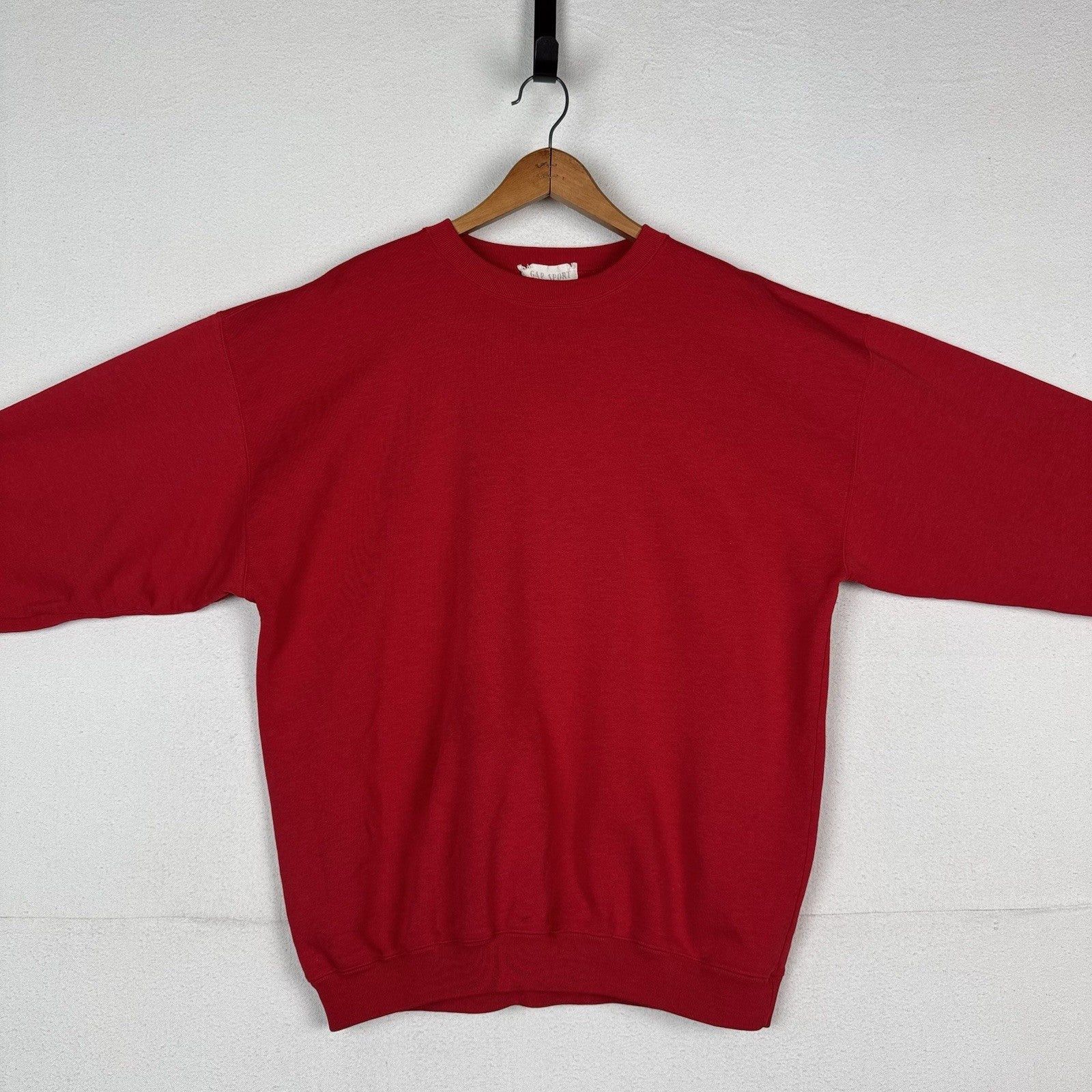 Vintage GAP Sport Sweatshirt XL Boxy Blank Red Pullover Classic 90s