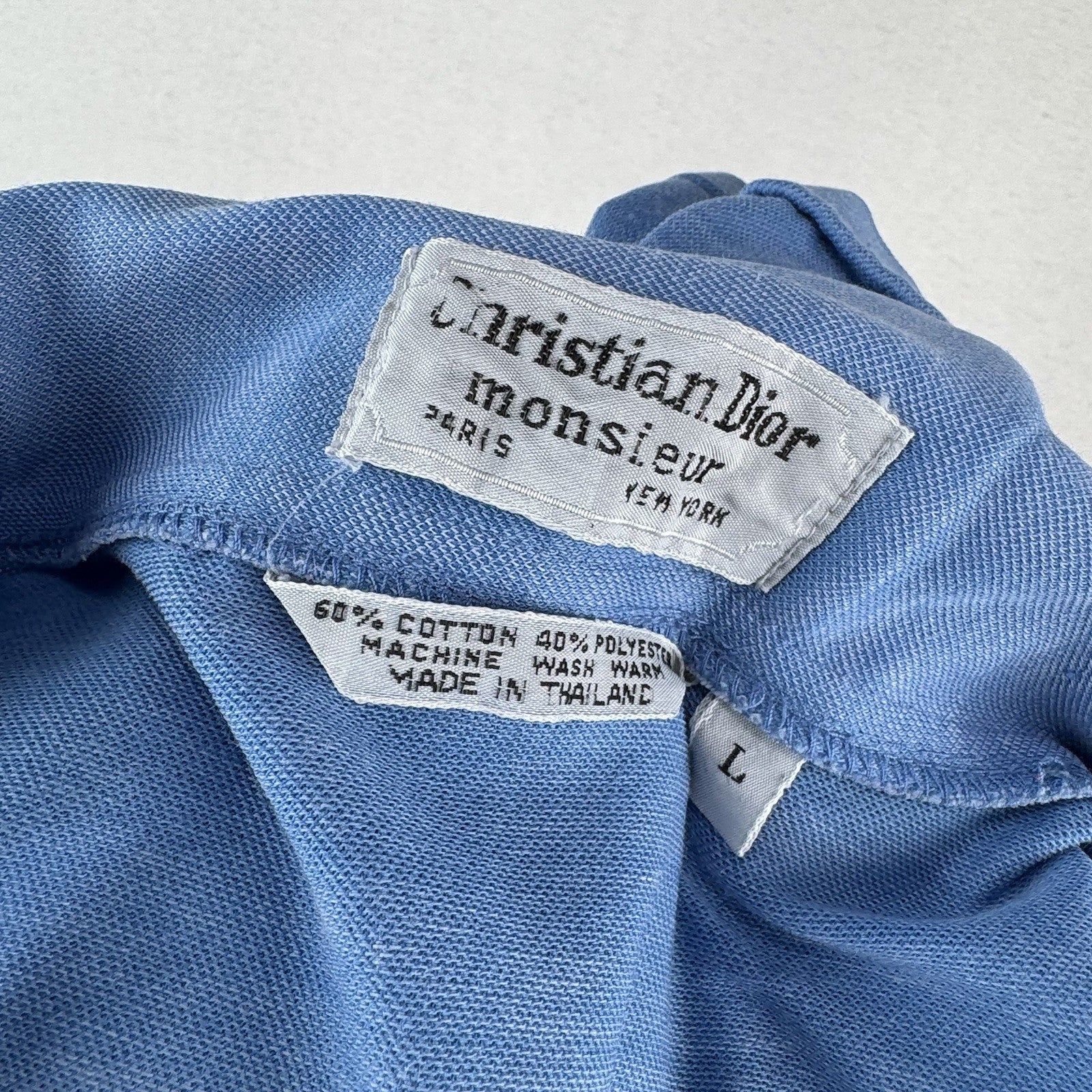70’s Vintage Christian Dior Monseiur Polo Cabana Shirt Men’s Large *Distressed