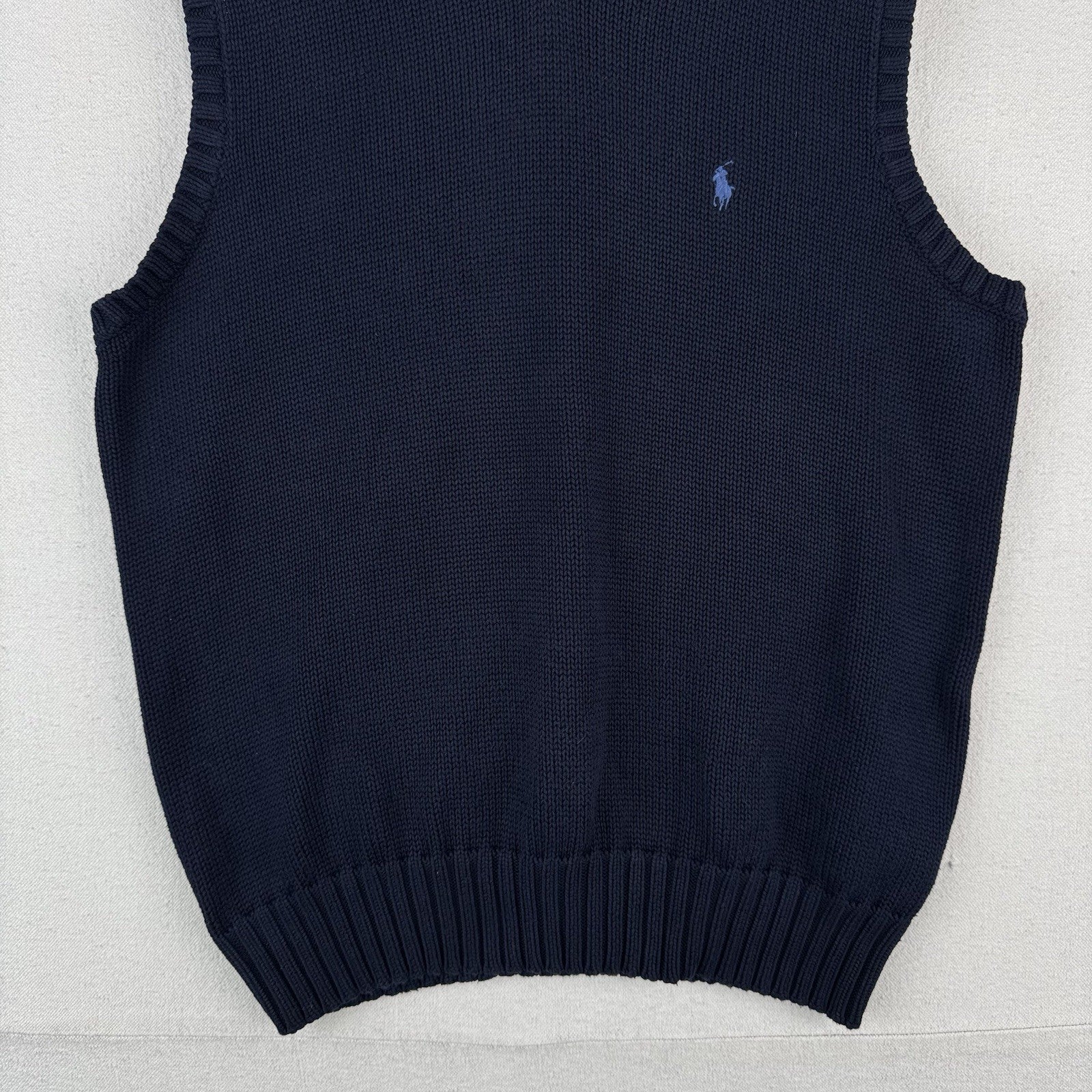 90’s Vtg Polo Ralph Lauren Sweater Vest Mens Small Blue V-Neck Blue Pony