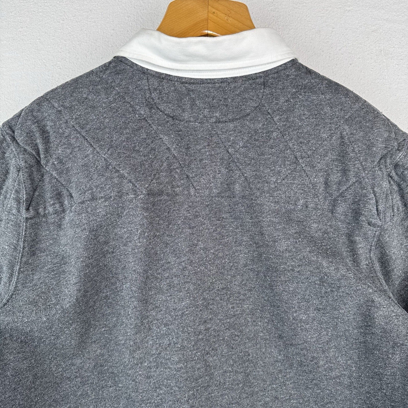 90s Vtg Polo Ralph Lauren Mens L Rugby Shirt Long Sleeve Padded Shoulders/Elbows