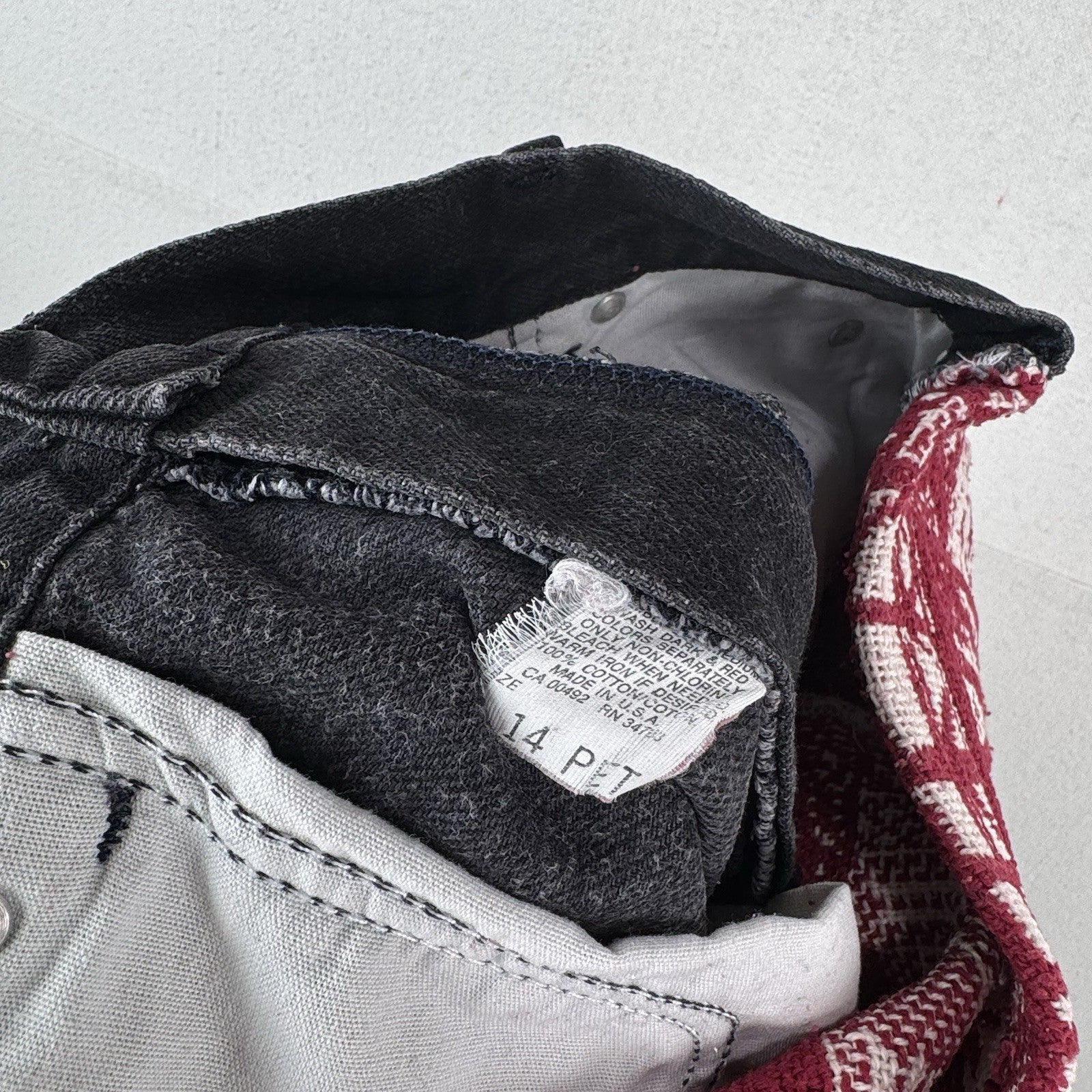 90’s Vtg Custom Lee Women 14P 28x27 High Waisted Black & Tapestry Jeans Made USA
