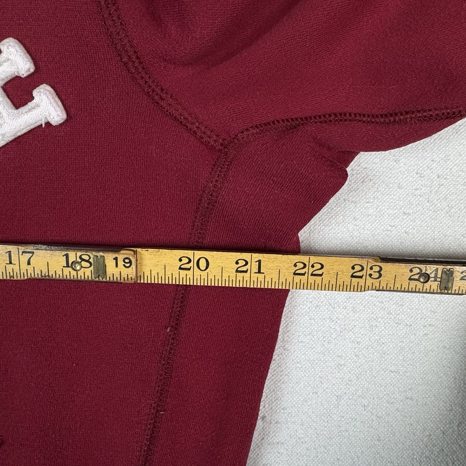 Abercrombie & Fitch Large Maroon Red Thermal Hoodie Pullover Sweatshirt Muscle