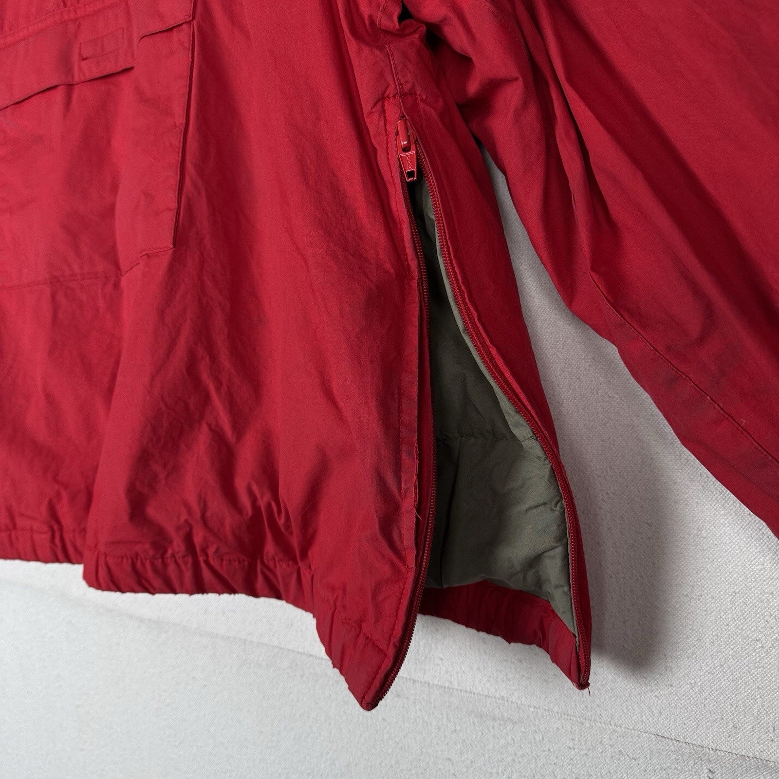 Vtg 90s Polo Ralph Lauren Men's XL Red Down Pullover Puffer Jacket *Distressed