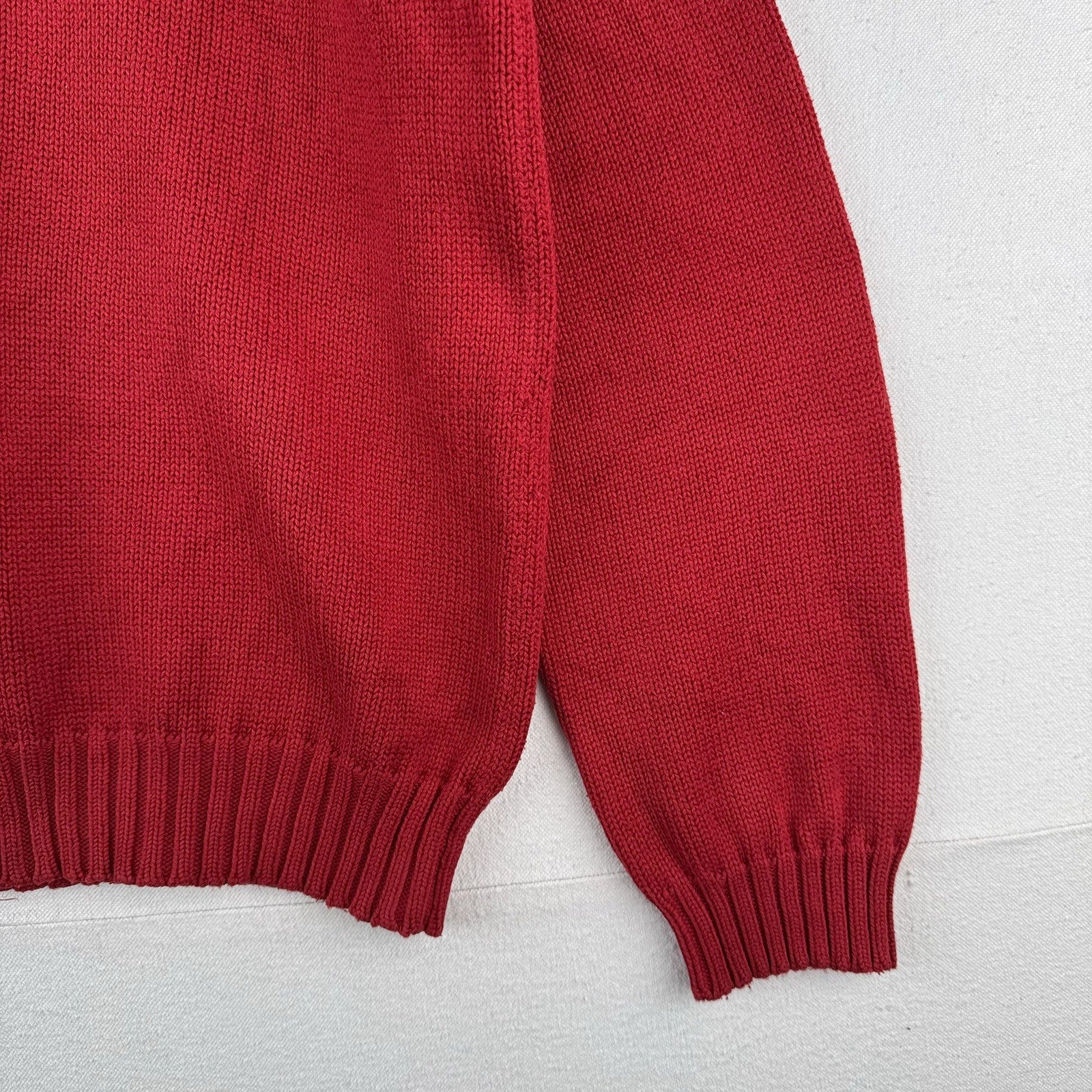 90’s Vintage Polo Ralph Lauren Mens XL Sweater Red Knit Crew 100% Cotton