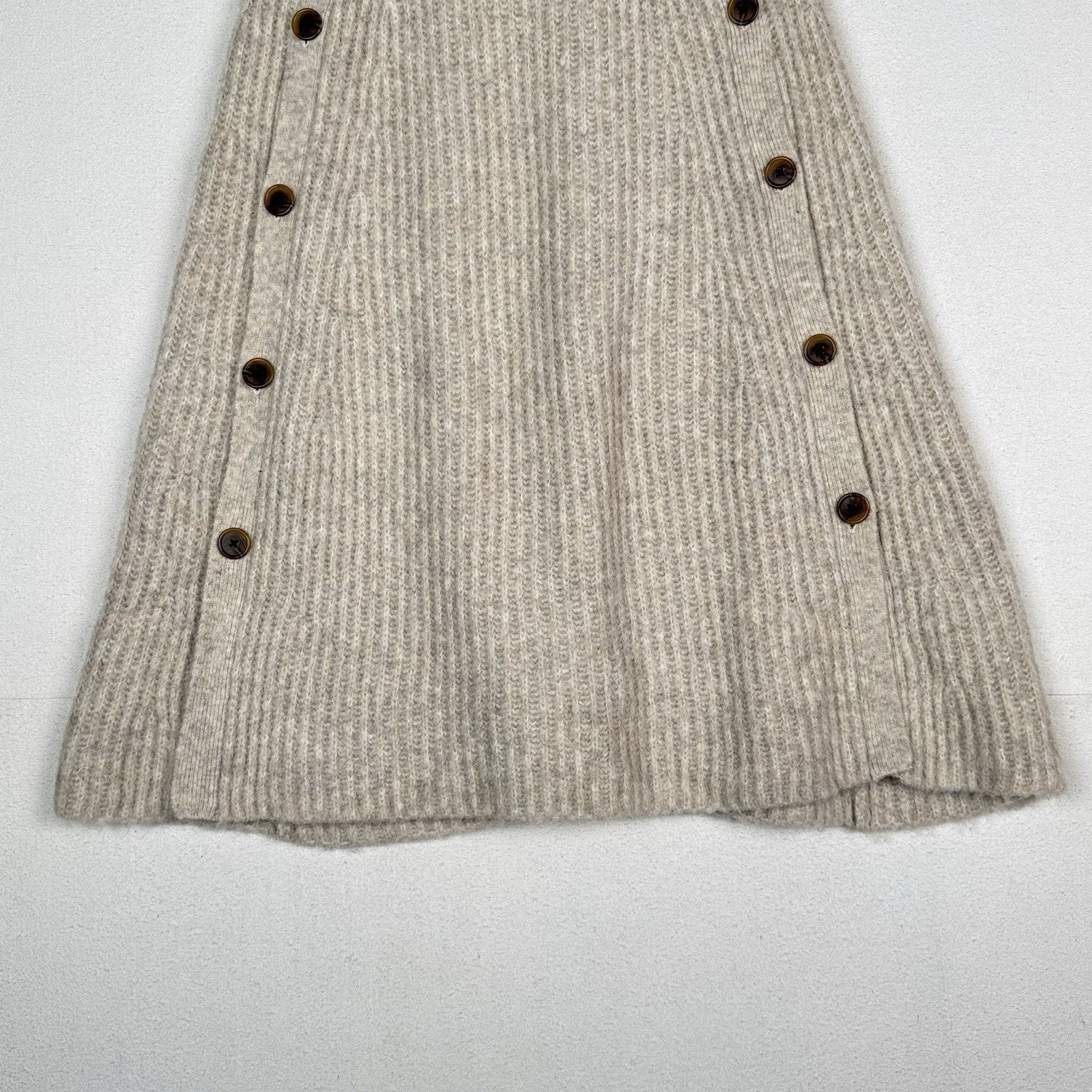 J. Crew Minimalist Wool Blend Convertible Chunky Knit Sweater Poncho Cape S/M