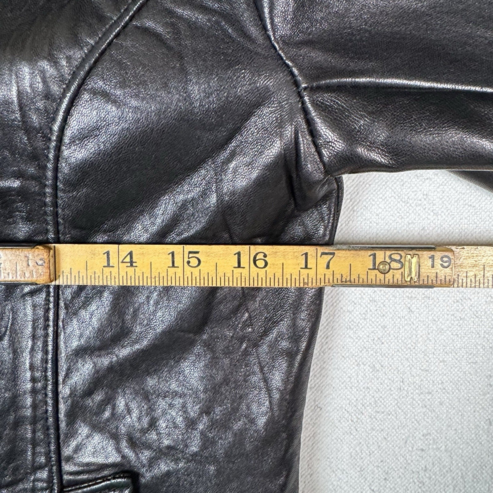 Oscar Leopold Women's Black Calf Leather Jacket  - Large