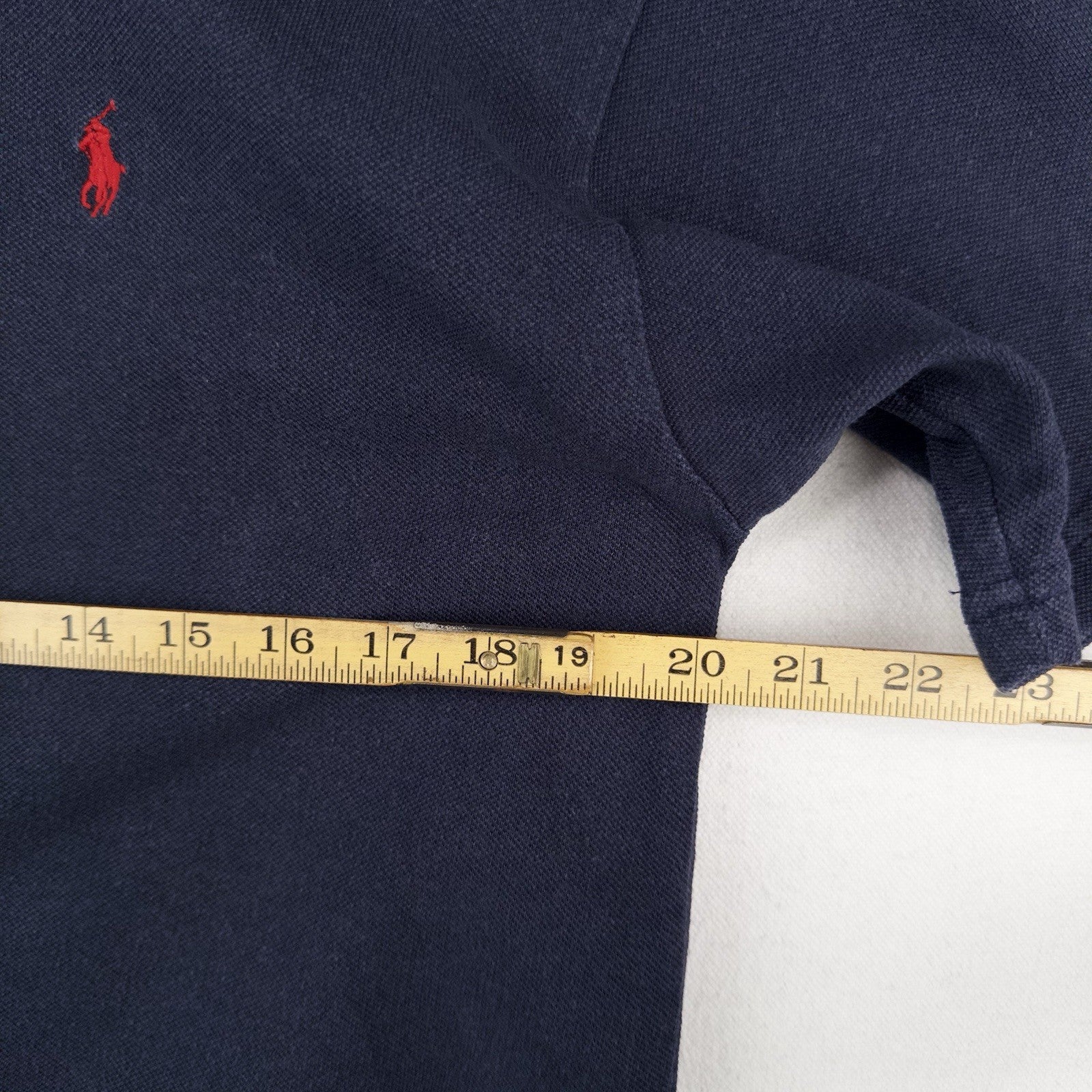 90's Vtg Polo Ralph Lauren Men's M Navy Blue Crew Neck T-Shirt Pique Cotton