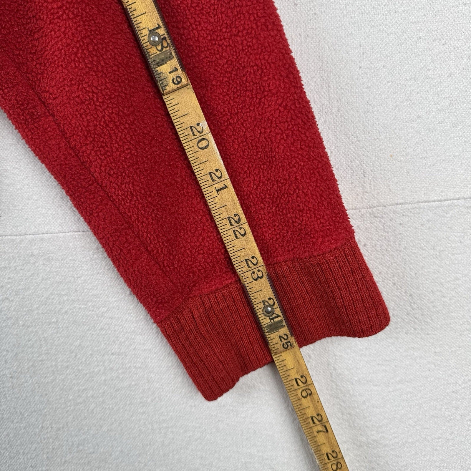 90’s Vtg Polo Ralph Lauren Fleece Polo Pullover Men’s Large Red Made USA