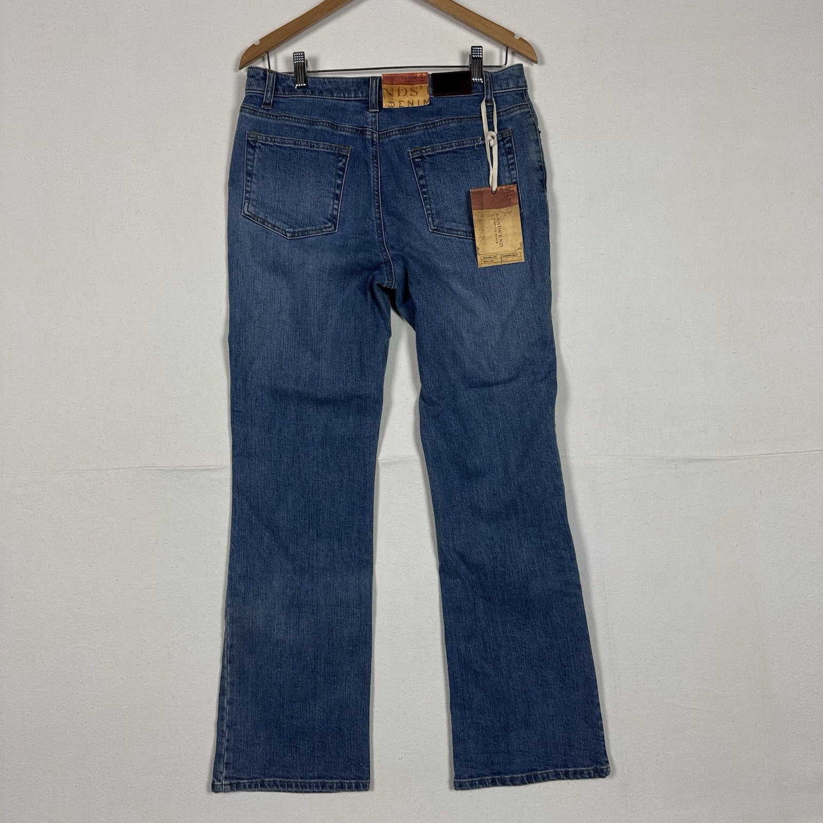 Lands End Womens size 8 Original Modern Waist Boot Leg Bootcut Blue Jeans NWT