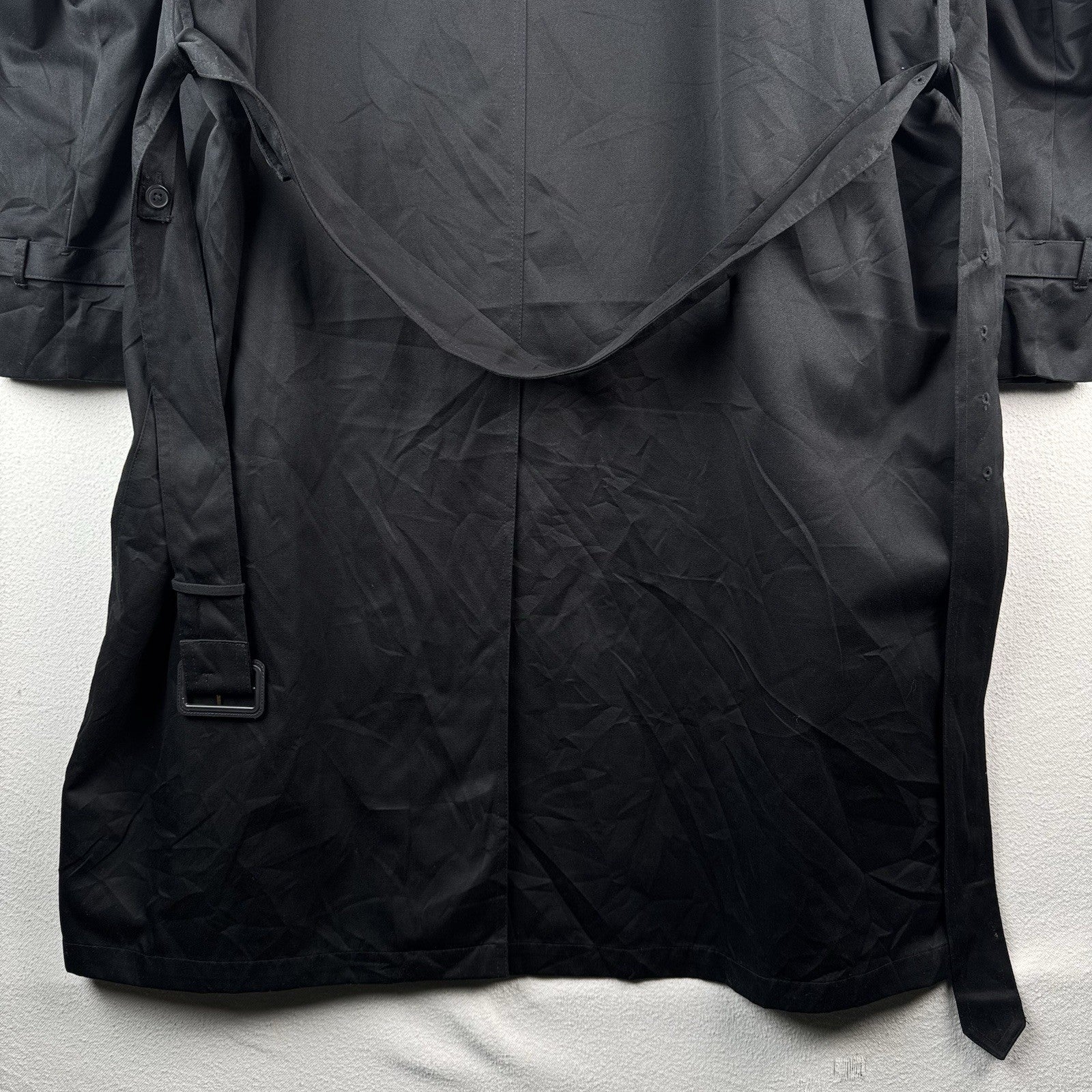 Ralph Lauren Black Trench Coat OverCoat Quilted Cotton Blend Lined Insulated 48R