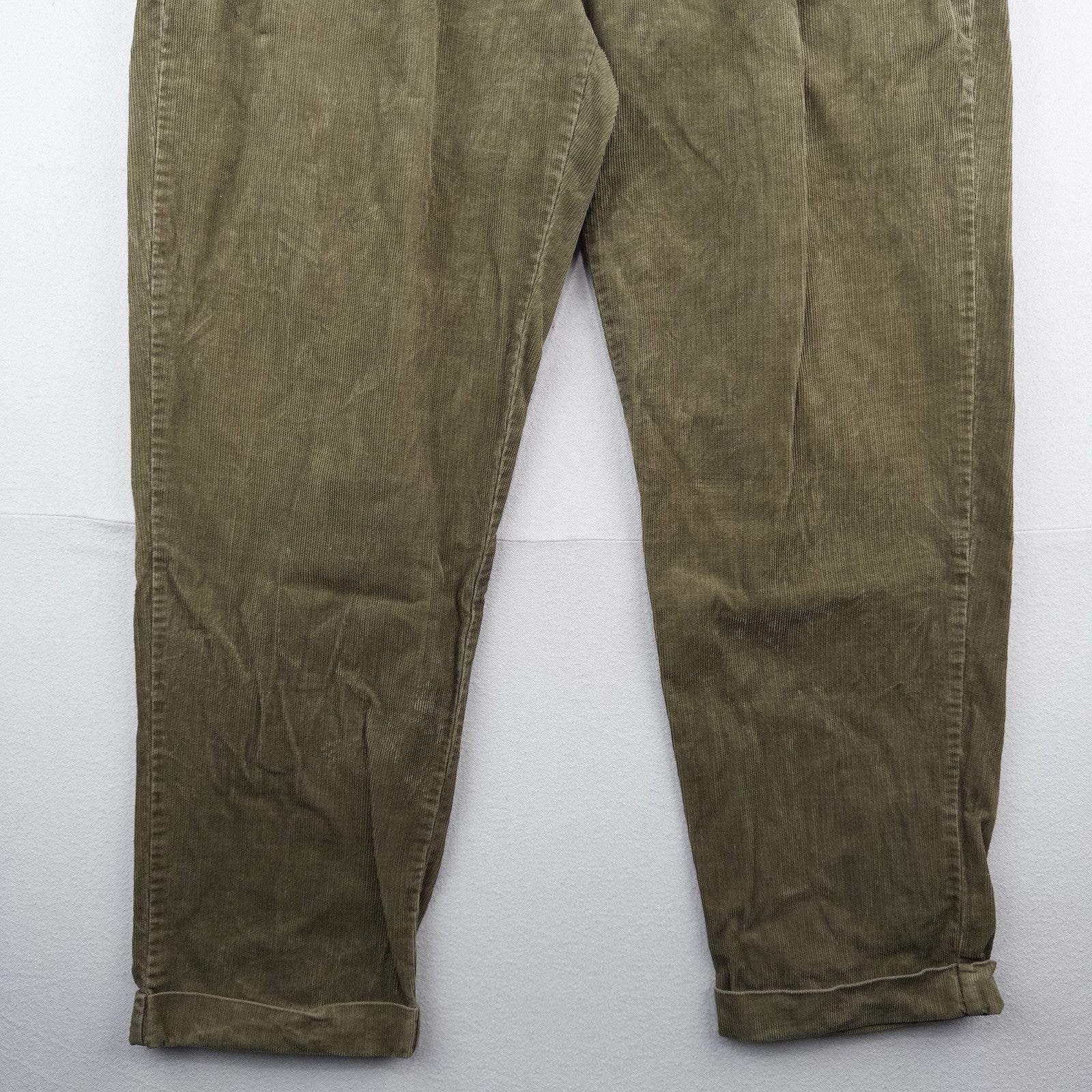 90’s Vtg Polo Ralph Lauren Hammond Corduroy Pant Mens 35x30 Khaki Pleated Cuffed