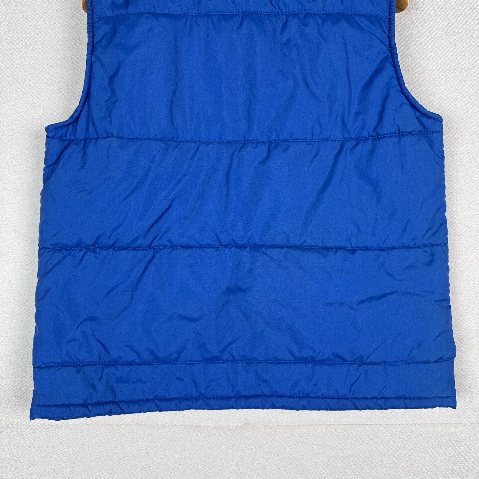 70’s Vintage Wedgefield Puffer Vest Snap Front Size Medium Blue