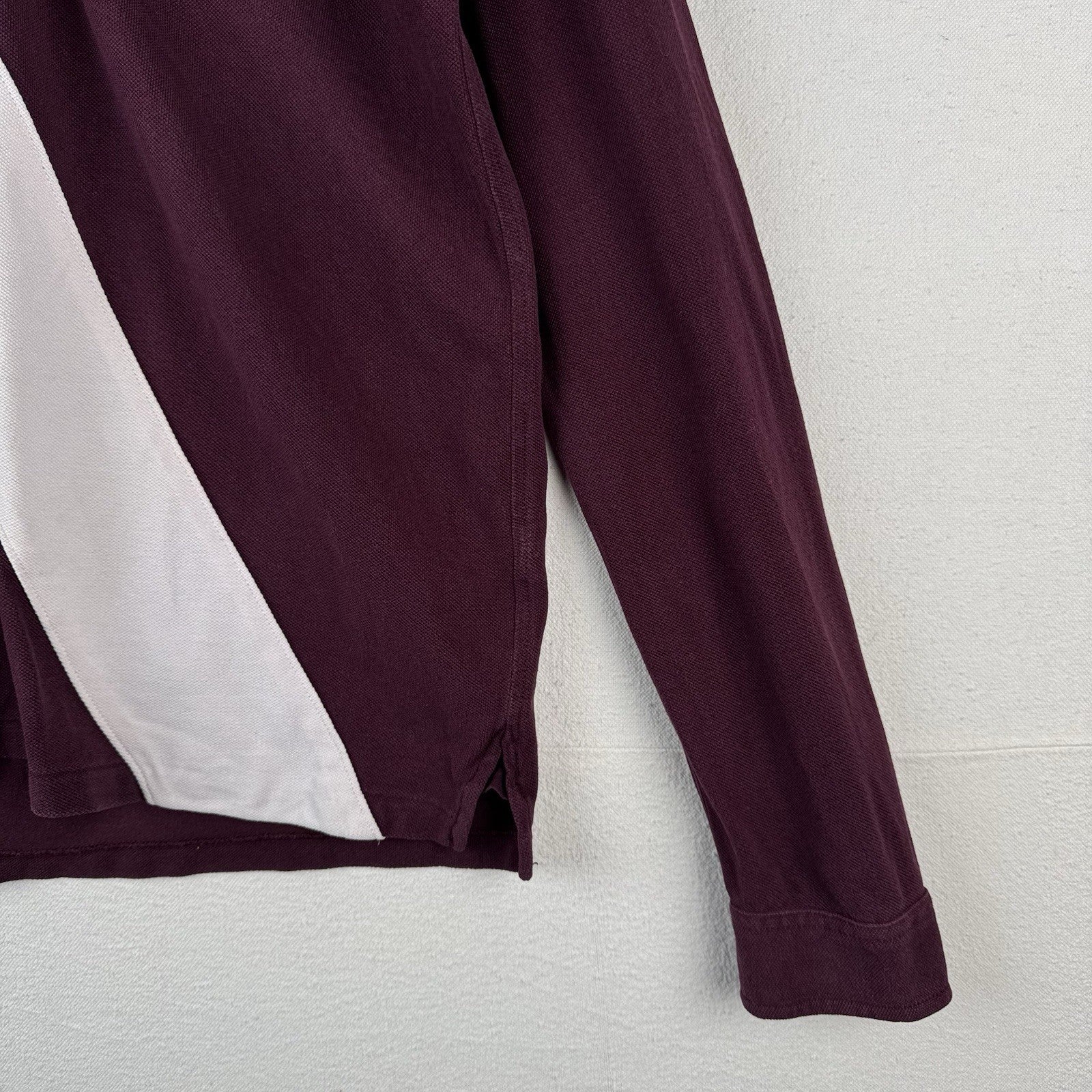 Vintage Polo Ralph Lauren Men’s L Pocket Rugby Shirt Long Sleeve Burgundy White