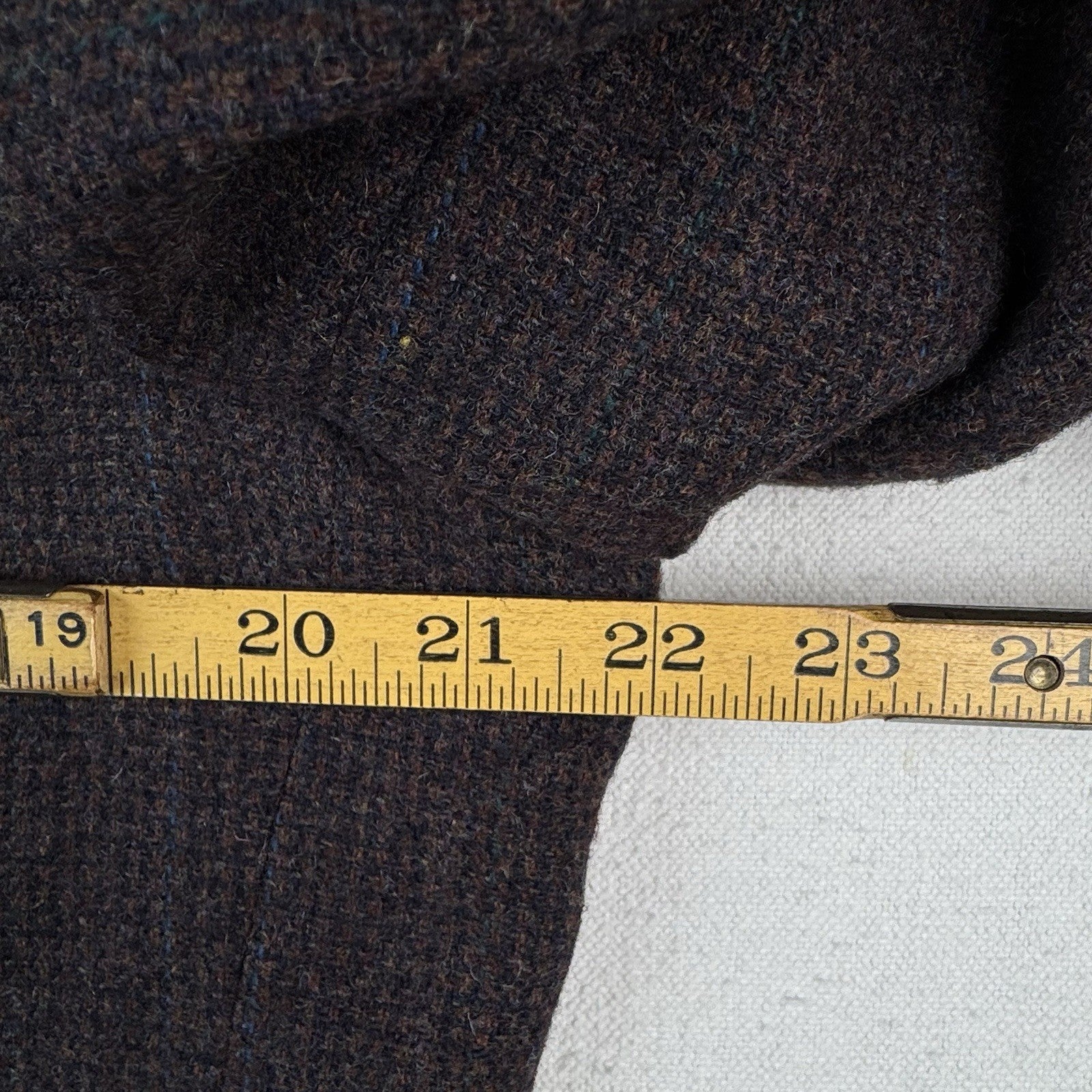 Vintage Kuppenheimer 42R Relaxed Brown Blue Tweed Double Breasted Wool USA