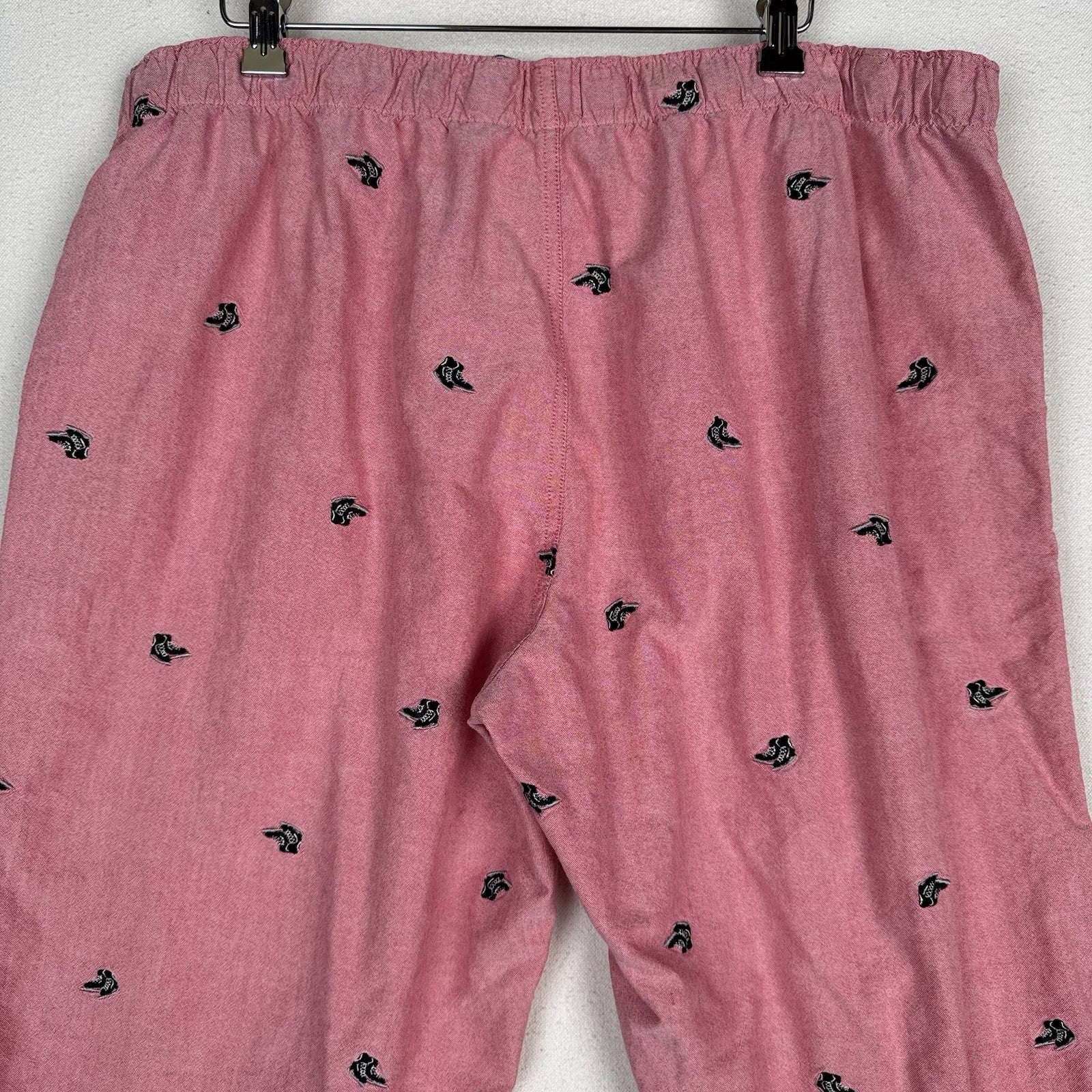 J.Crew Mens XL Ice Hockey Cotton Lounge Pajama Pants Pink Red Black