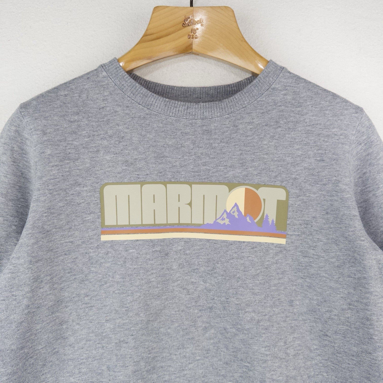 Marmot Montane Crew Sweatshirt Grey Heather Mountain Graphic Women’s M
