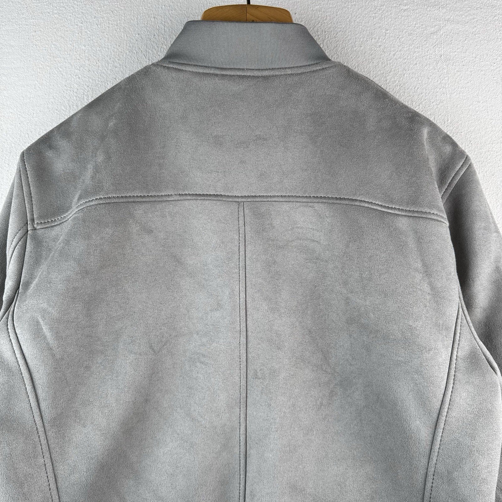 Zara Faux Suede Men’s Large Zip Bomber Jacket Gray