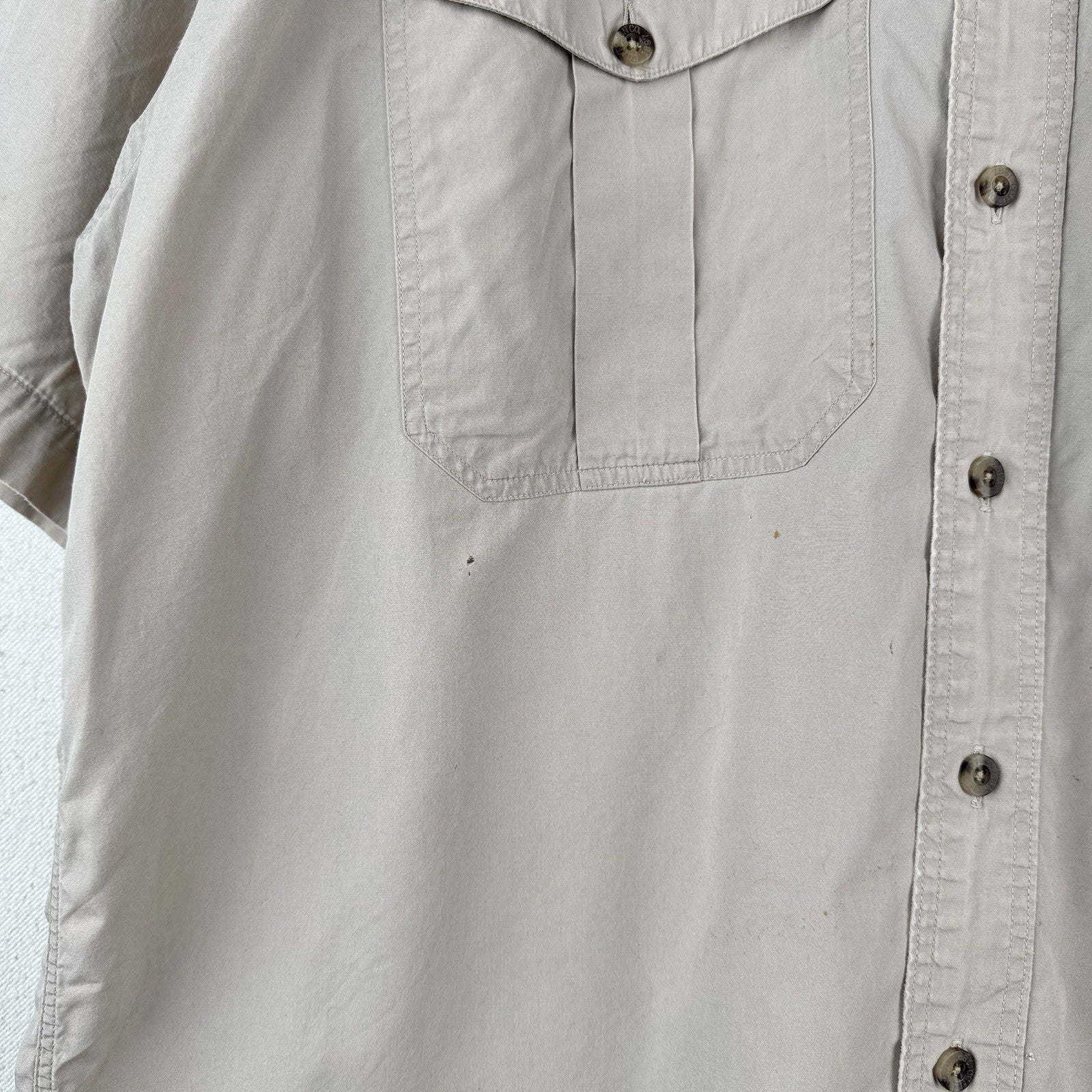 Vintage C.C. Filson Khaki Short Sleeve Camp Shirt Men’s Large Button Up Made USA
