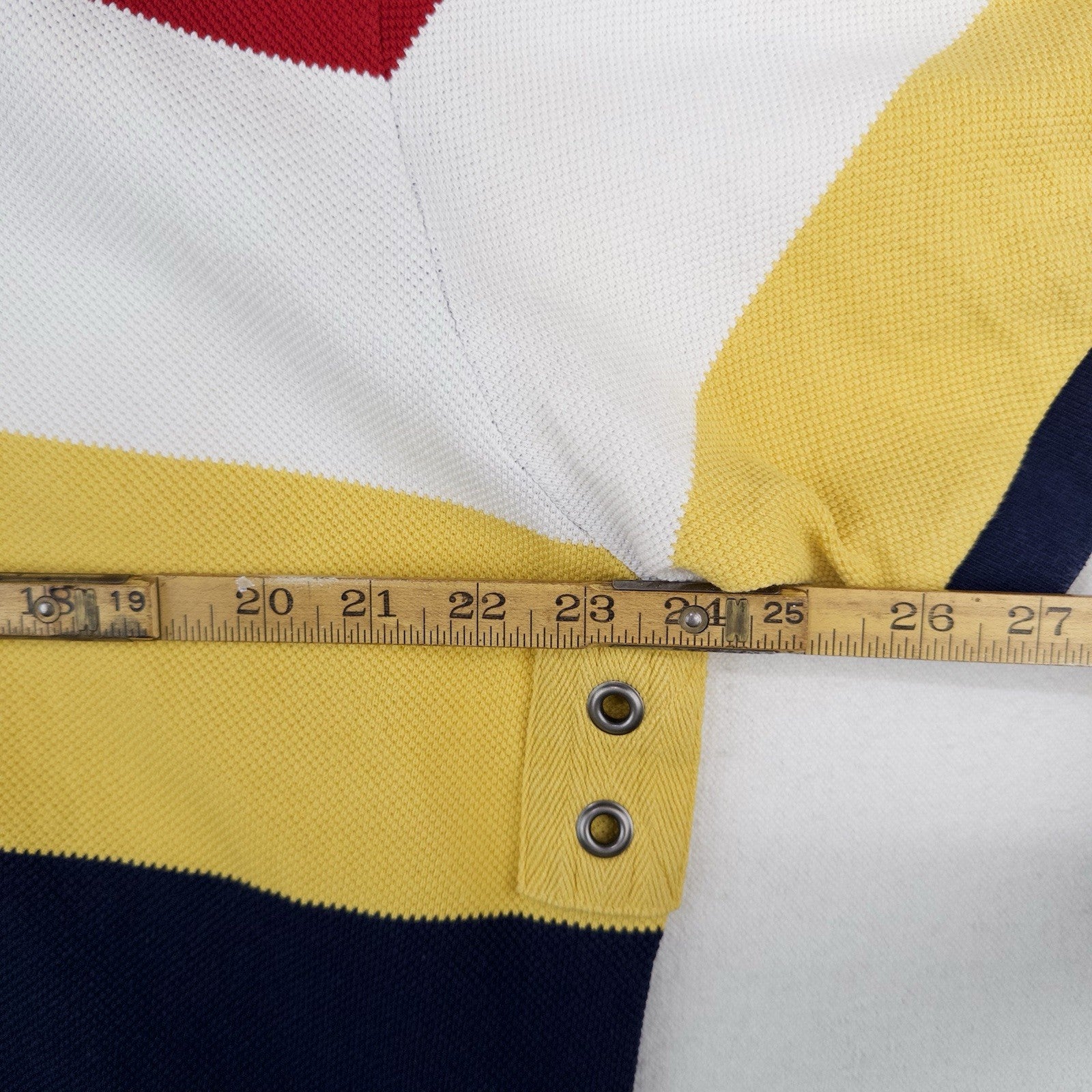 Polo Ralph Lauren Multi-Color Striped Polo Shirt w/ Grommets Men Size XL 