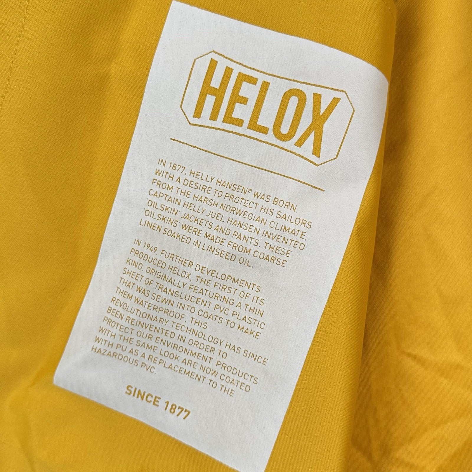 Helly Hansen Jacket Mens Extra Large XL Yellow Coat Rain Hooded Parka PVC