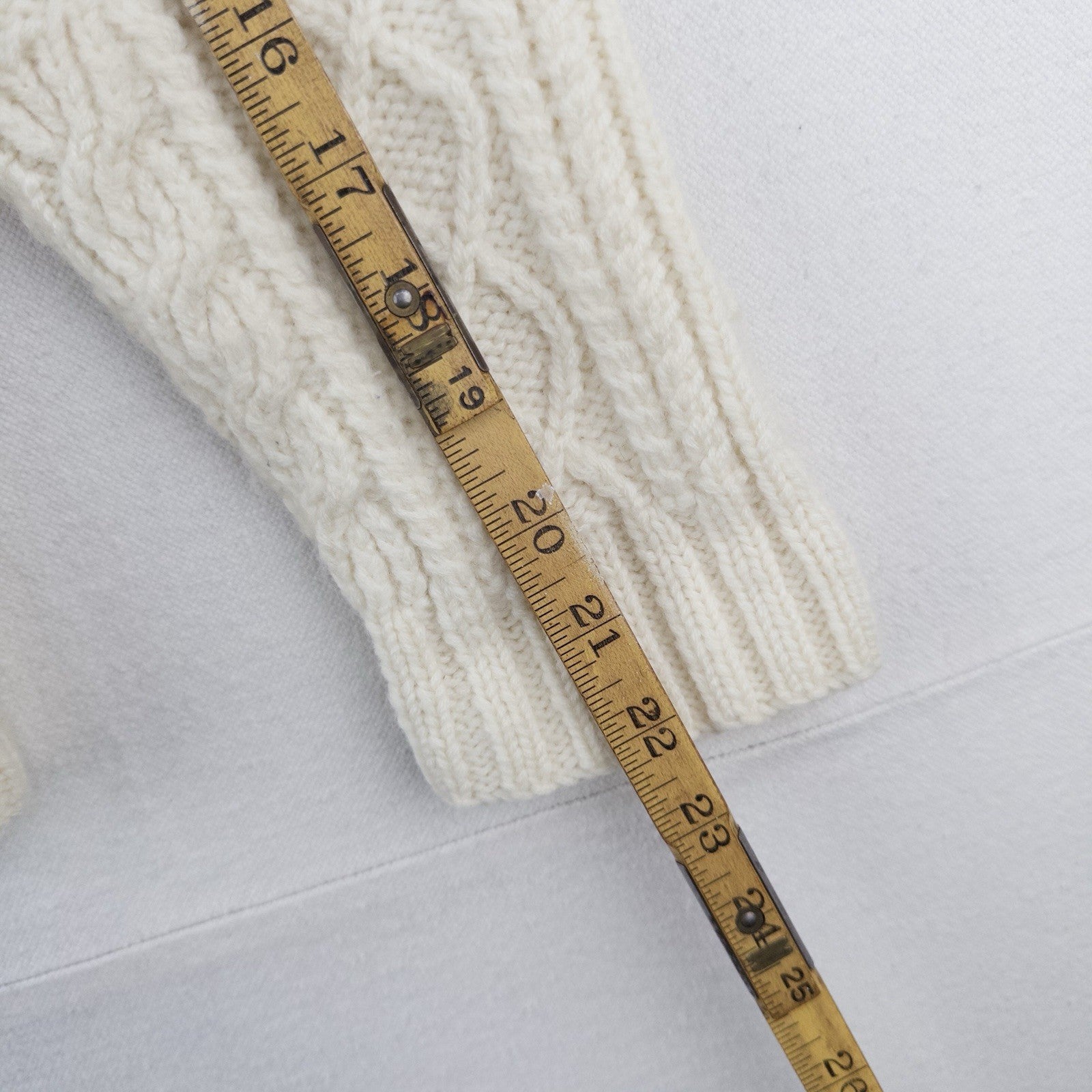 90’s Vtg Ralph Lauren Handknit Aran Patchwork Sweater Women’s M Cream *Read