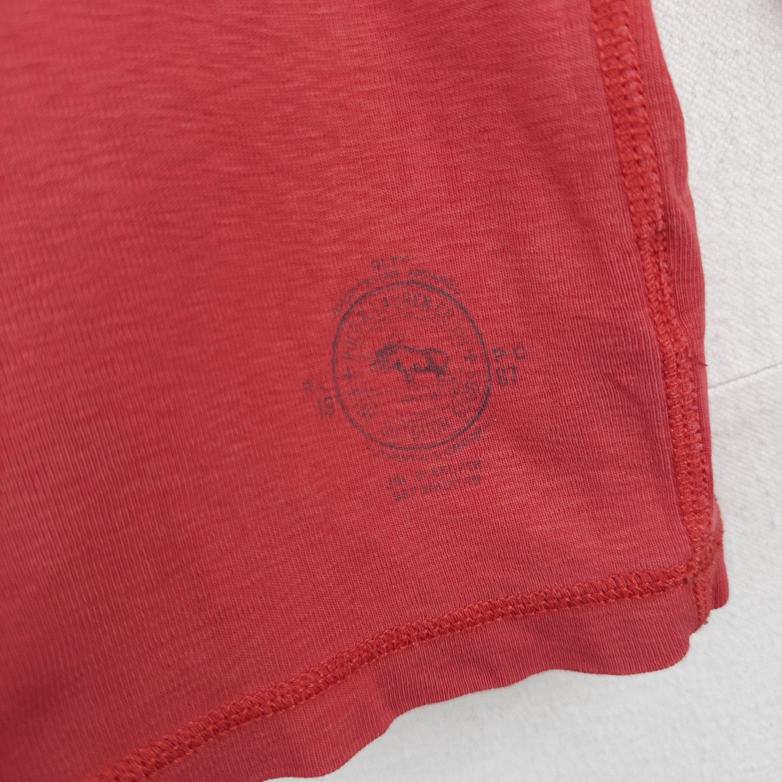 90's Vtg Polo Ralph Lauren Men's L Slub Jersey Long Sleeve Henley Shirt Coral Re