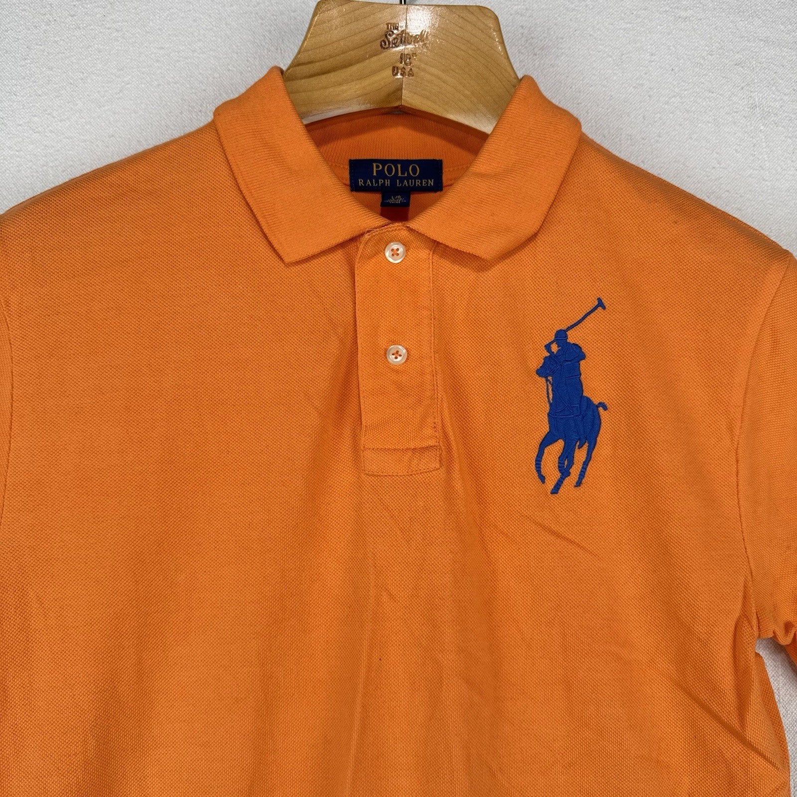 Polo Ralph Lauren Boy’s L 14-16 Classic Fit Big Pony Shirt Orange #3