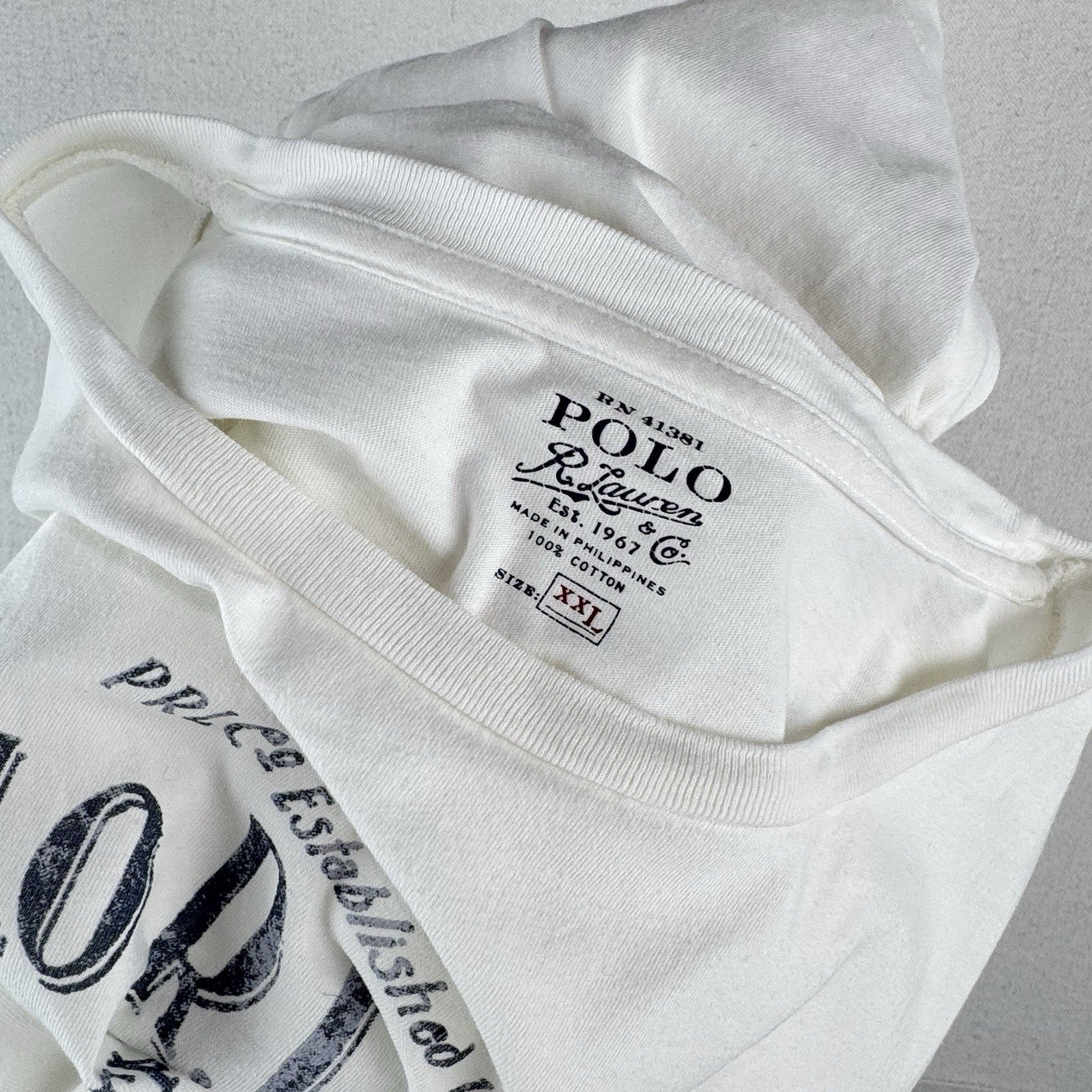 Vtg Polo Ralph Lauren Naval Tailors T-shirt Mens 2XL White Prince St Madison Ave
