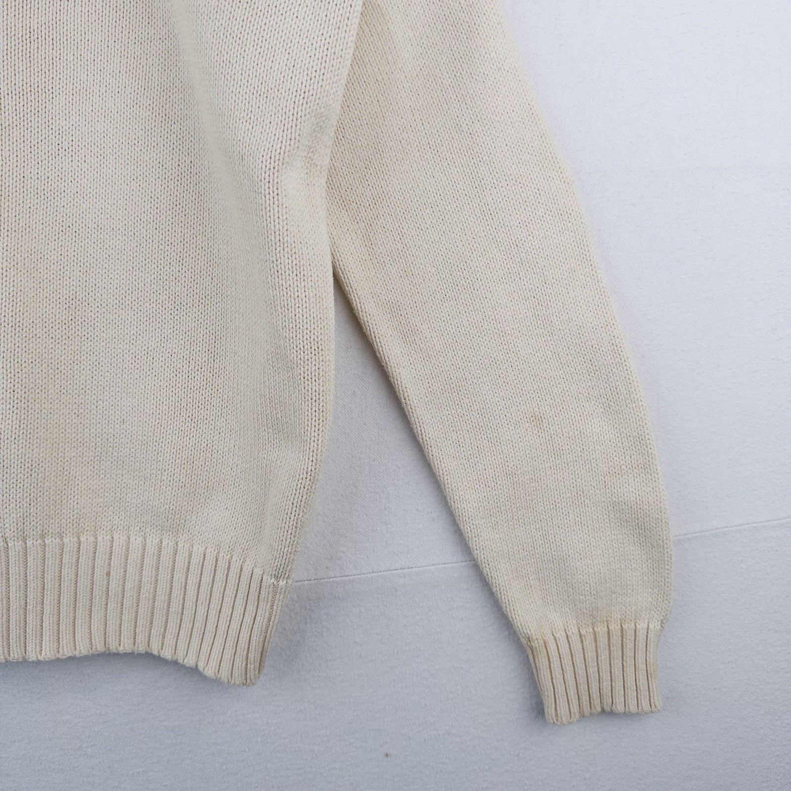 90’s Vtg Polo Ralph Lauren Knit Sweater Mens XL Cream Beige Pima Cotton Crewneck