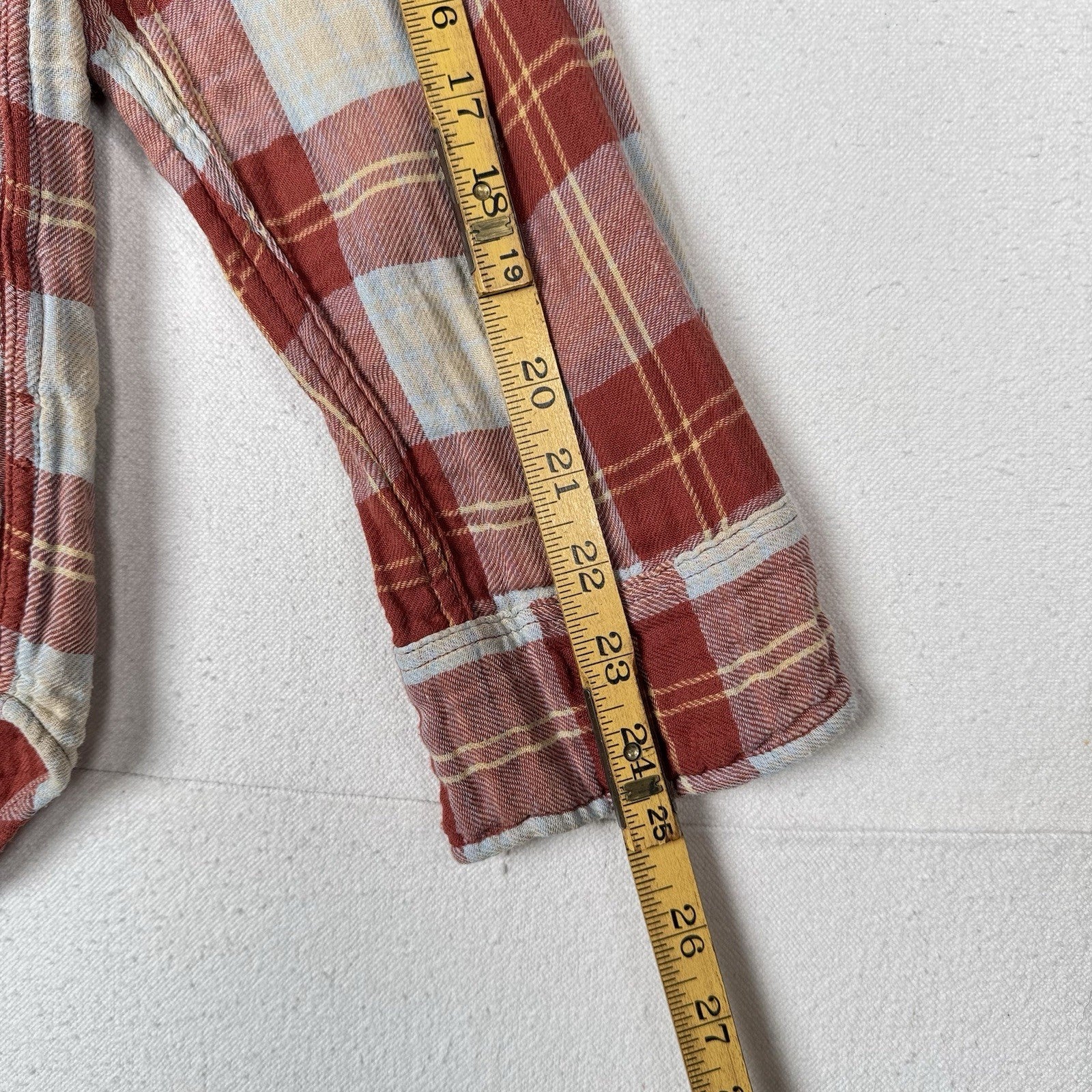 J.Crew Shirt Men’s L Double Weave Slim Fit Plaid Shirt Burnt Orange Red