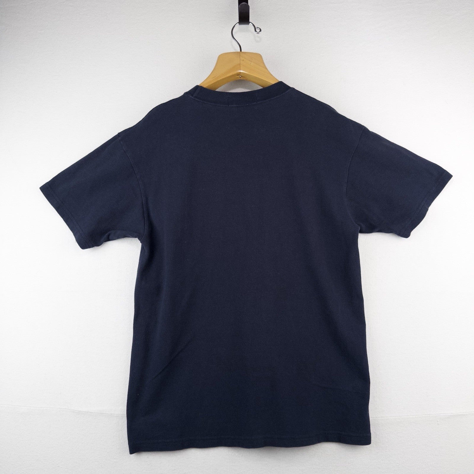 90's Vtg Polo Ralph Lauren Men's M Navy Blue Crew Neck T-Shirt Pique Cotton