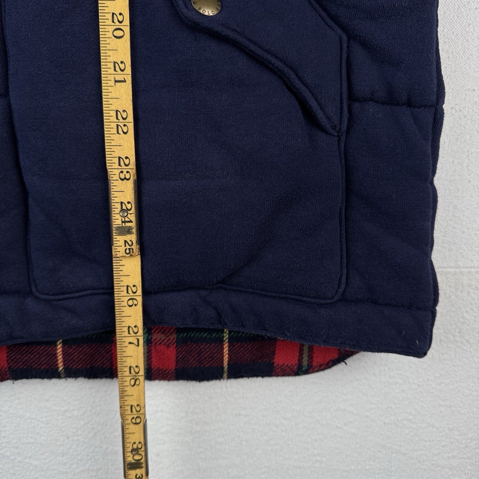 90’s Vintage Polo Ralph Lauren Mens XL Cotton Puffer Vest Jacket Navy Blue *Read