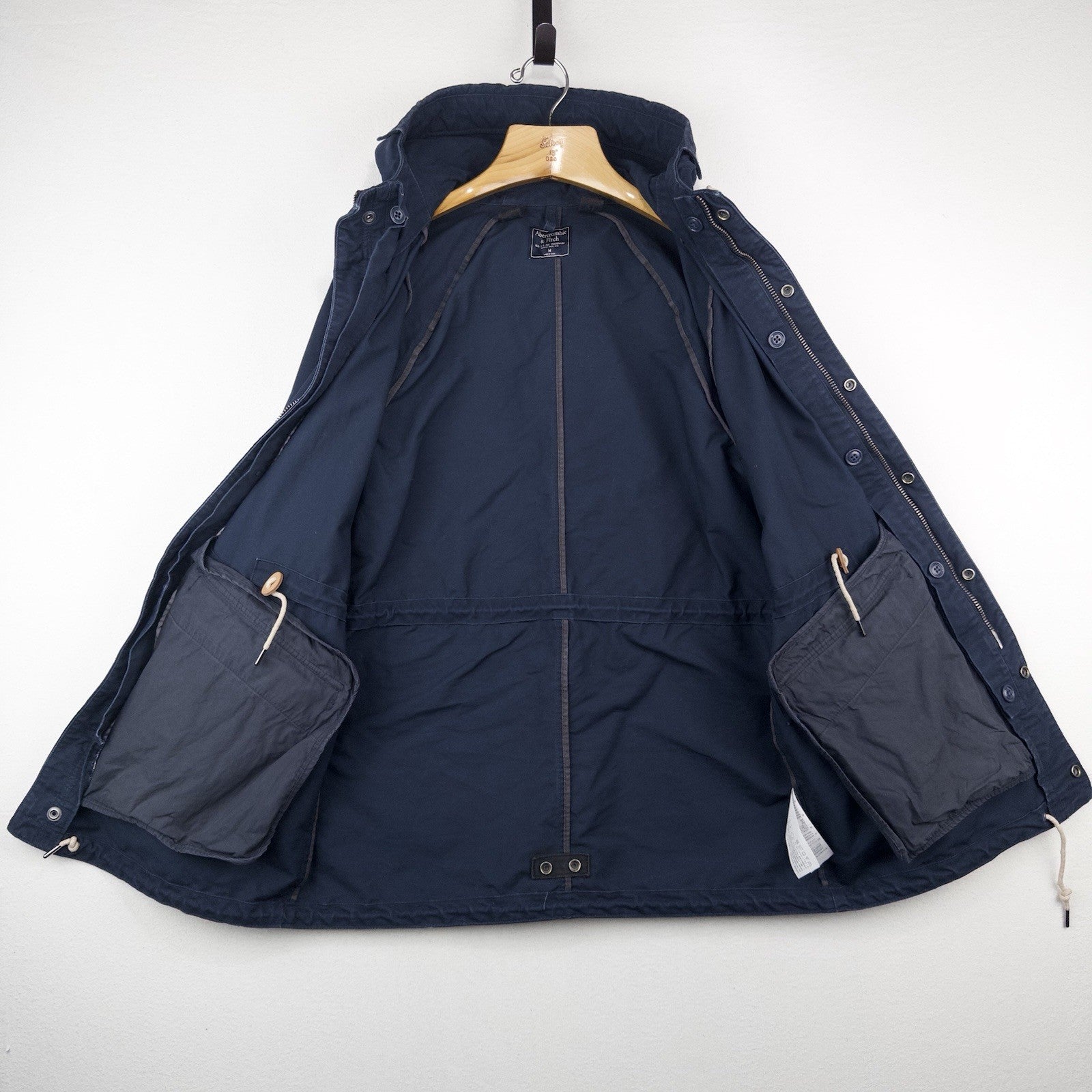 Vintage Abercrombie Fitch Hooded Utility Field Jacket Men’s M Blue Full Zip