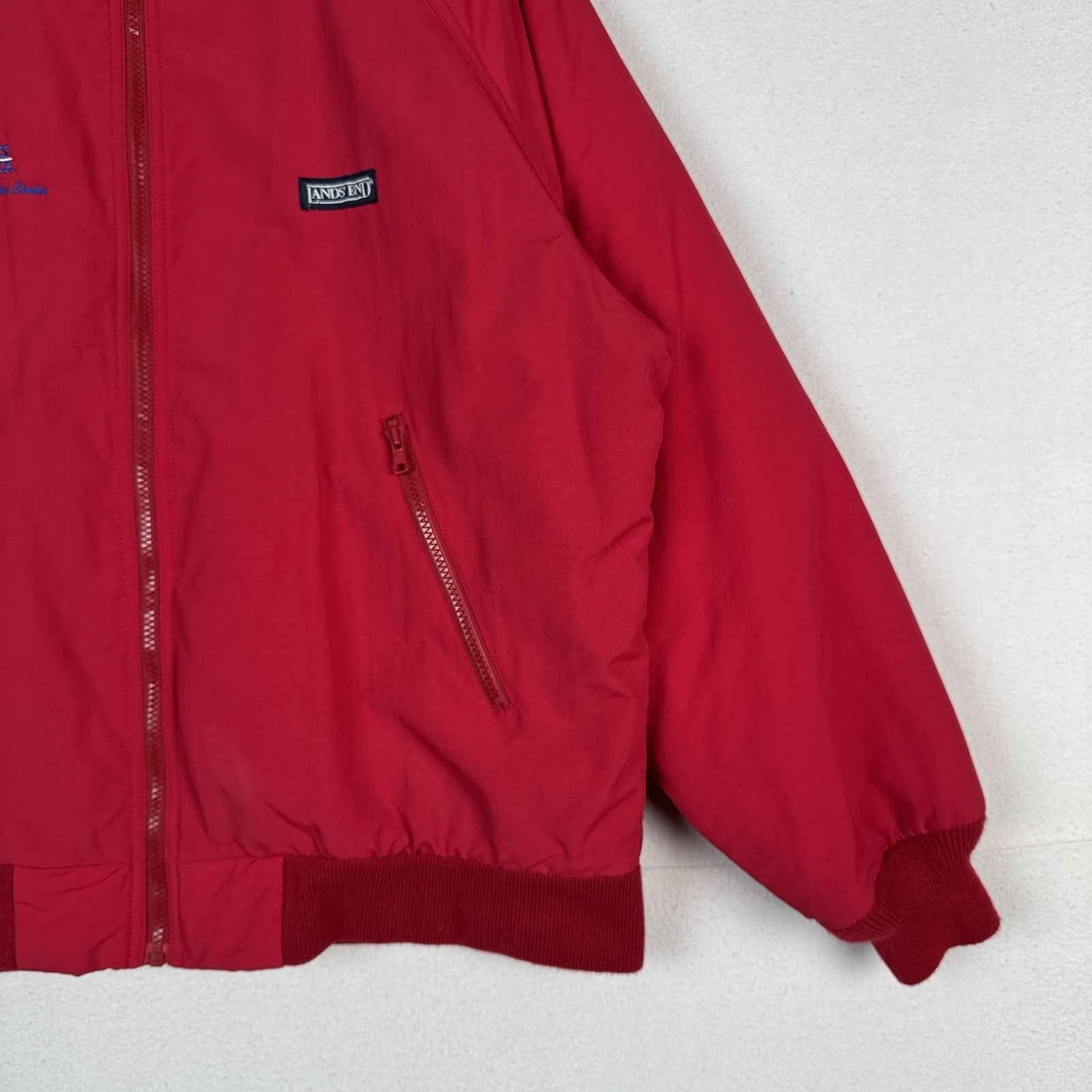 Lands End Squall Jacket United States Postal Service USPS Red Mens Size Large