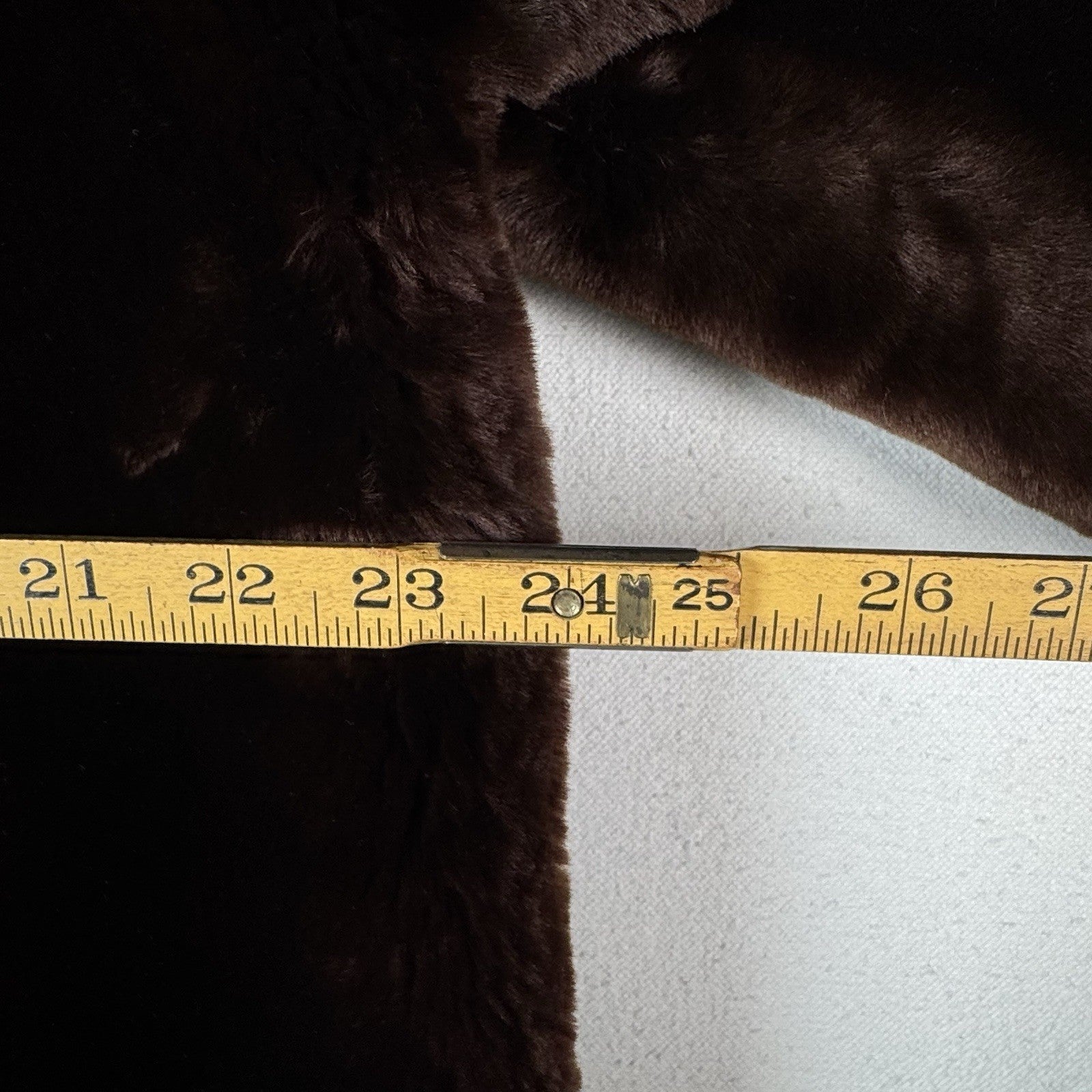 Vintage 50’s 60’s May Company Brown Mouton Lamb Fur 40" Swing Coat Size 10 *Read