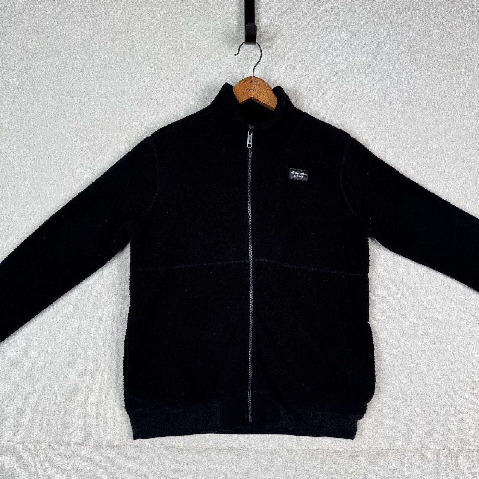 Abercrombie & Fitch Sweatshirt Teddy Youth Size 15/16 Fleece Jacket Black Zip