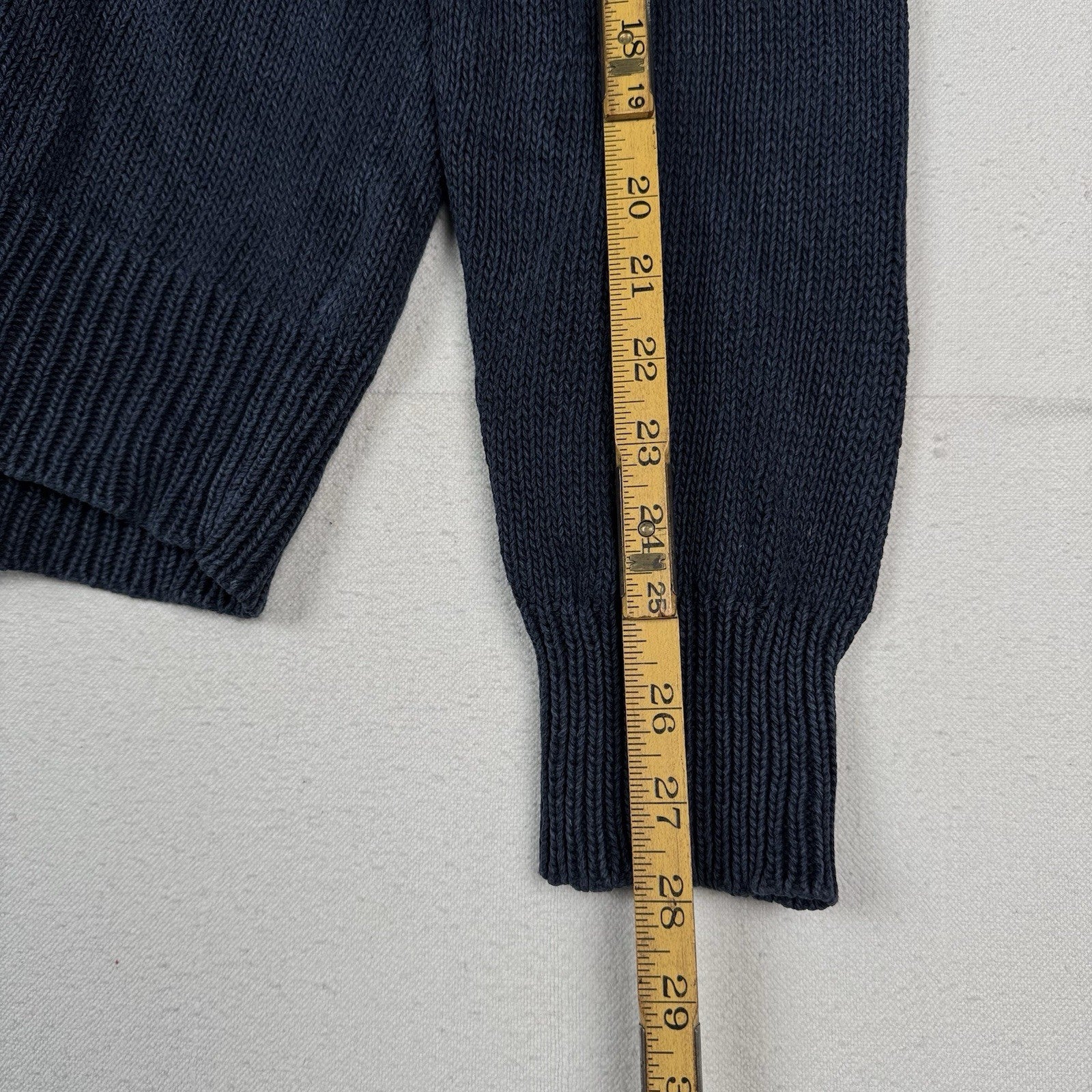 Vintage Polo Ralph Lauren Shawl Collar Sweater Men’s XL Blue Linen Cotton Blend