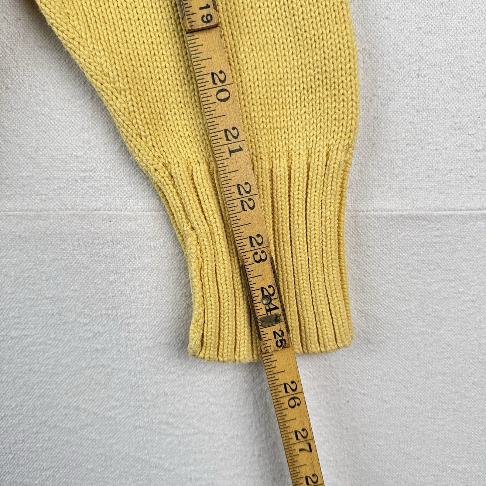 90’s Vtg Polo Ralph Lauren Sweater Men’s Large Pale Yellow Knit Cotton *Read