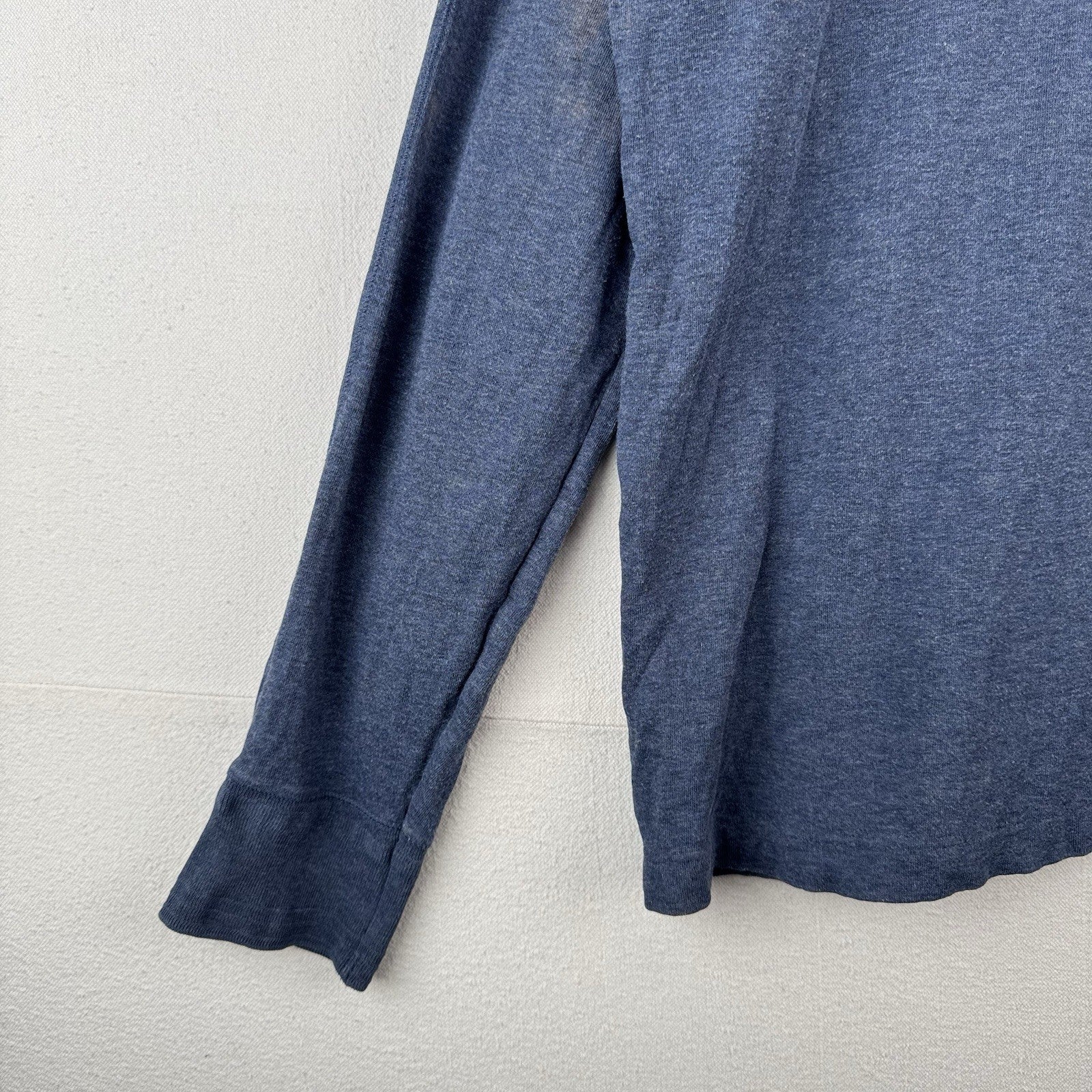 Vtg Polo Ralph Lauren Shirt Mens XL Blue Long Sleeve Henley 100% Cotton *Read